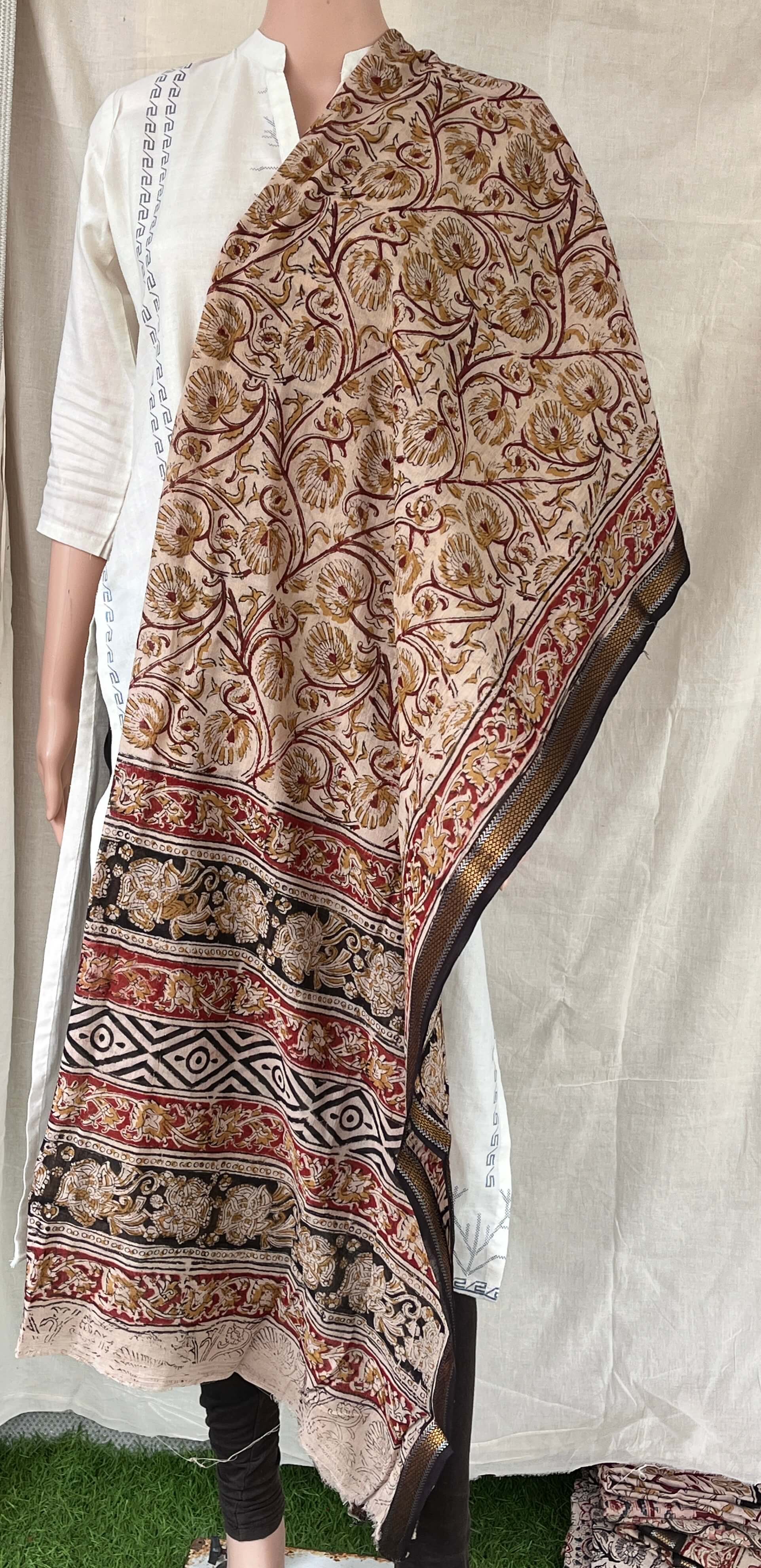 Kalamkari Dupatta- KHBD-ZB-M070