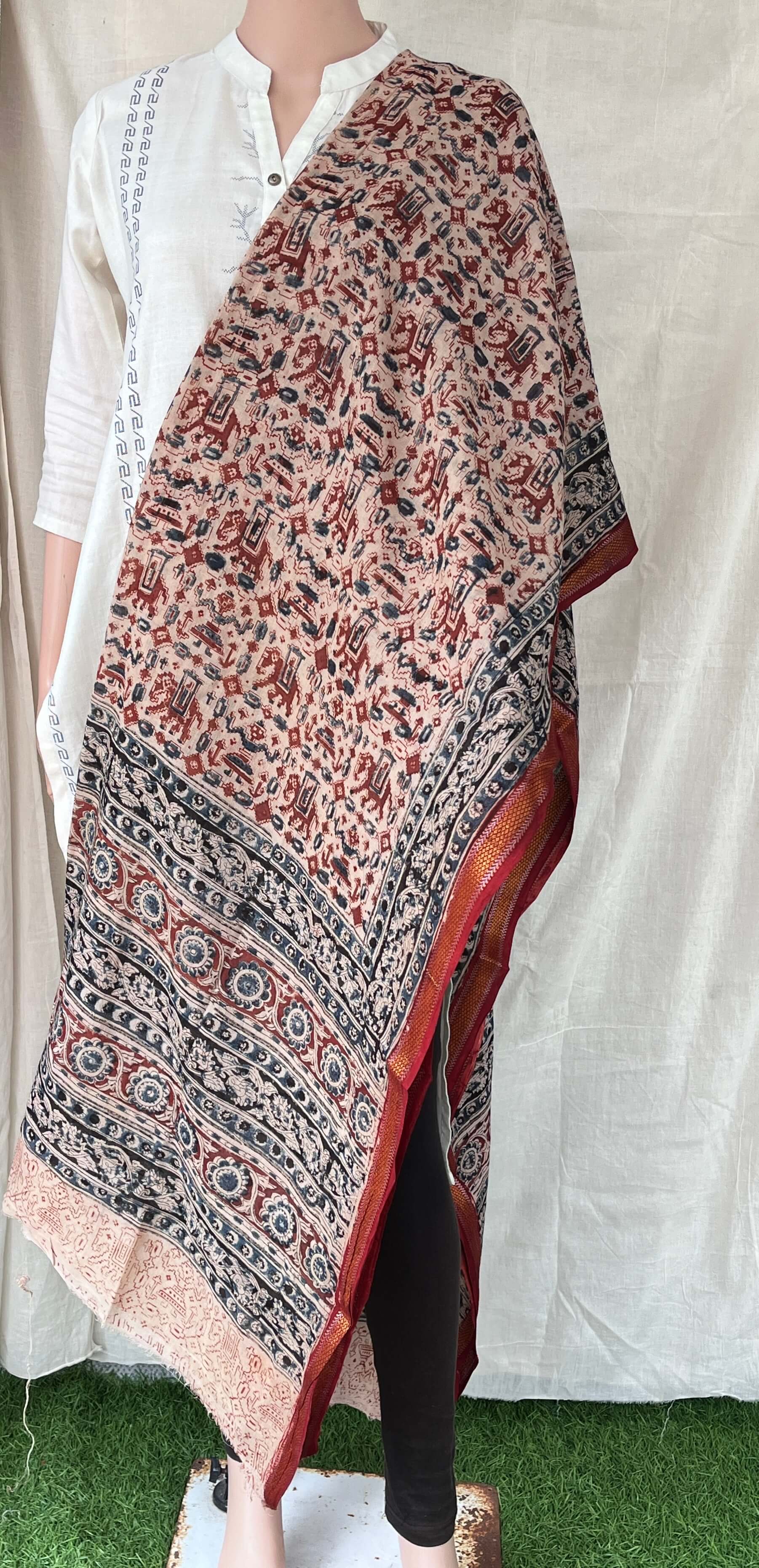 Kalamkari Dupatta- KHBD-ZB-M053