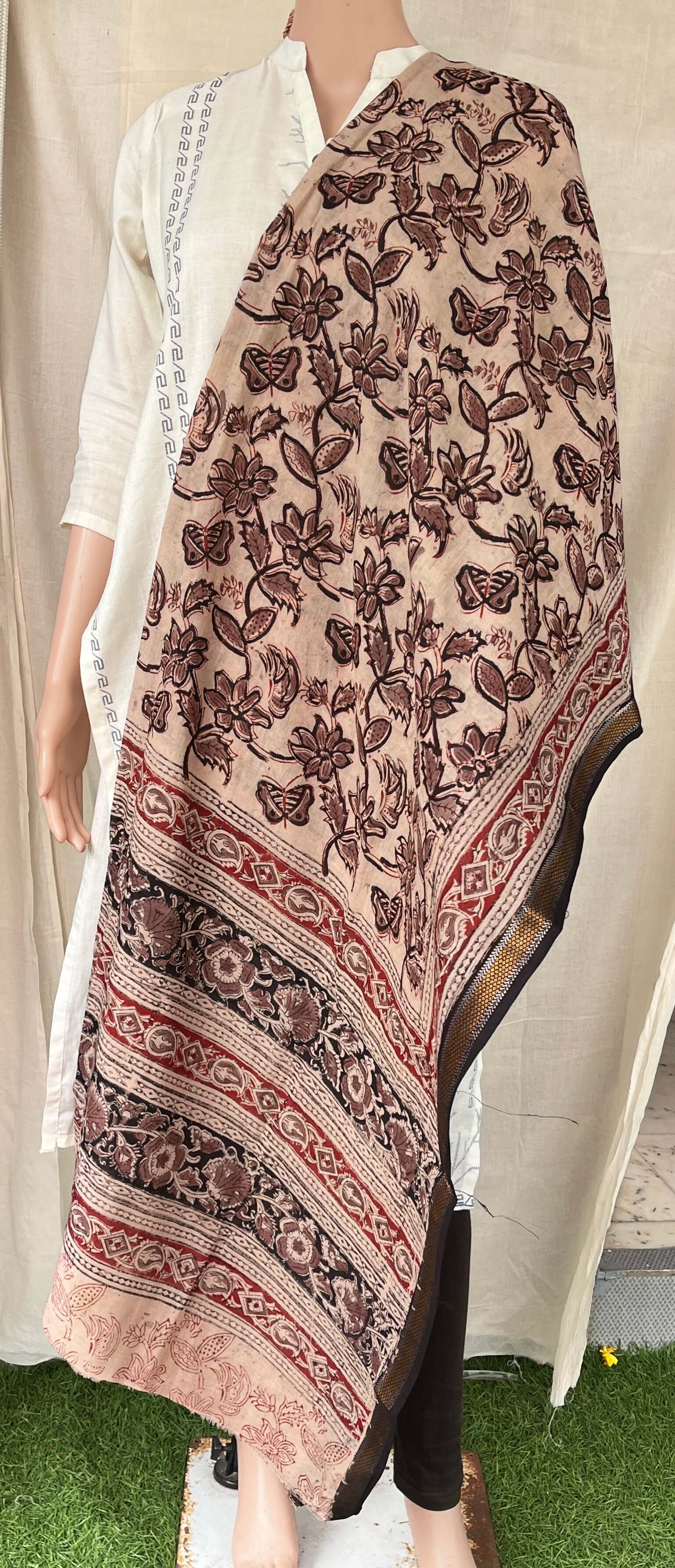 Kalamkari Dupatta- KHBD-ZB-M049