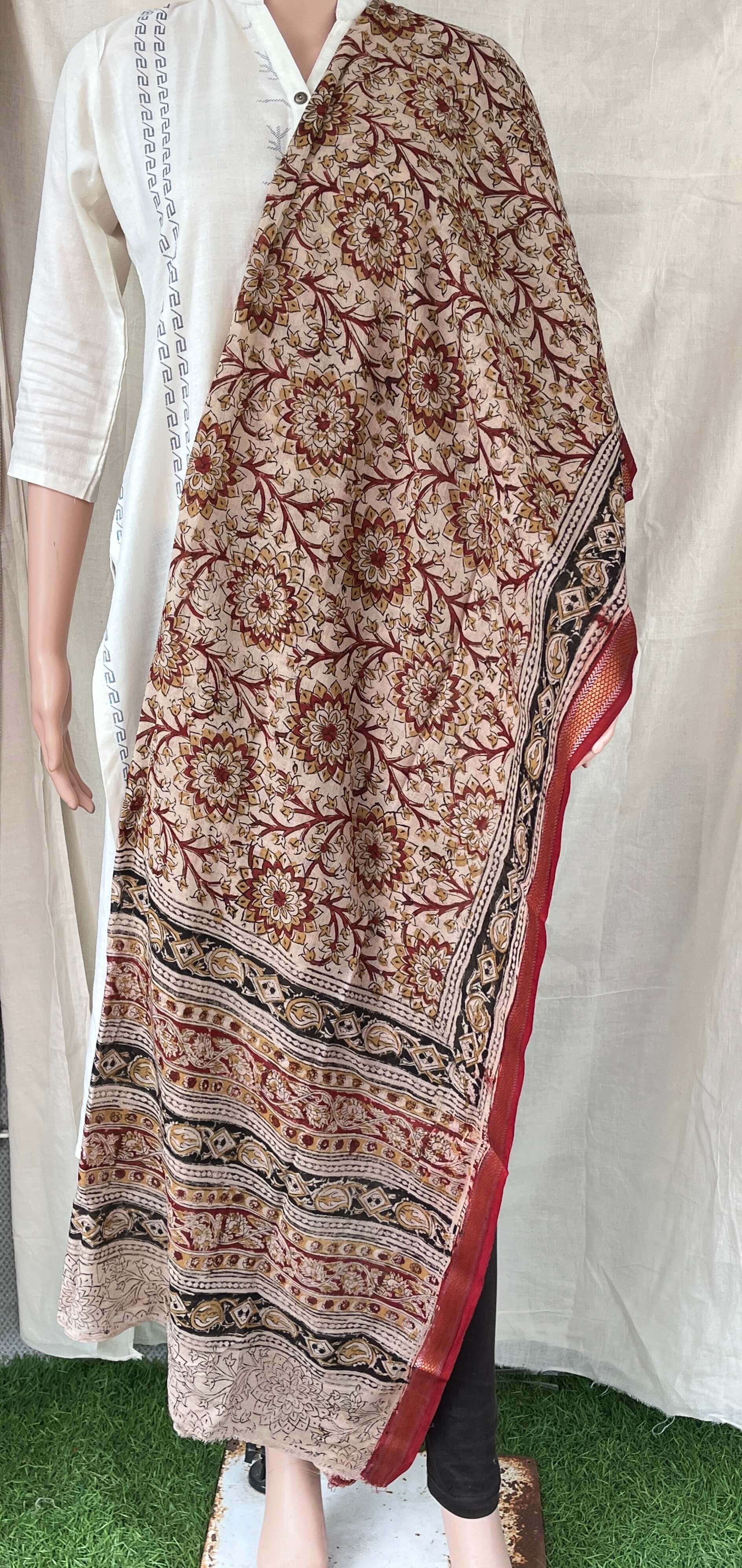 Kalamkari Dupatta- KHBD-ZB-M047