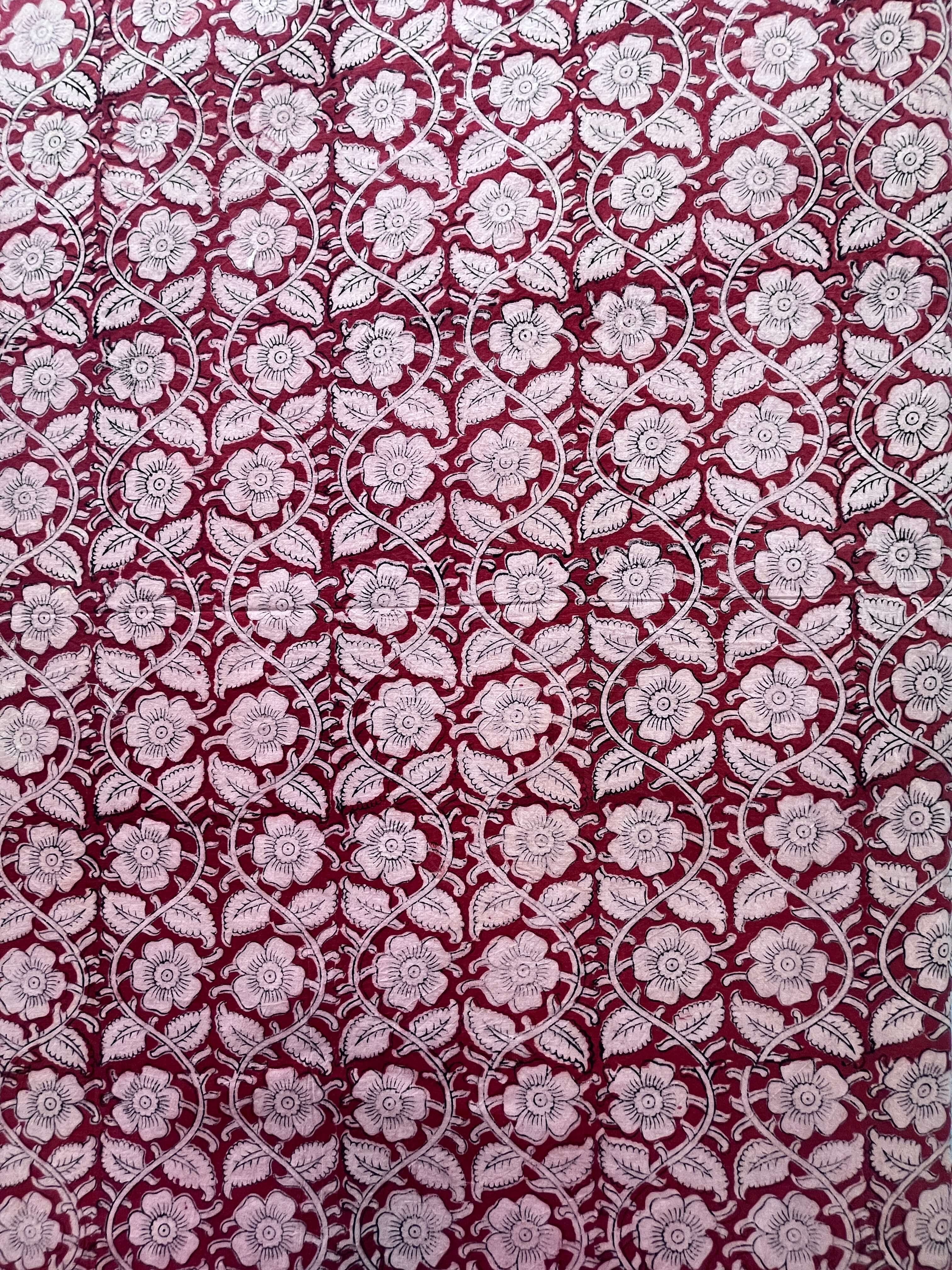 Kalamkari Block Printed Cotton Fabric - HBP-B014