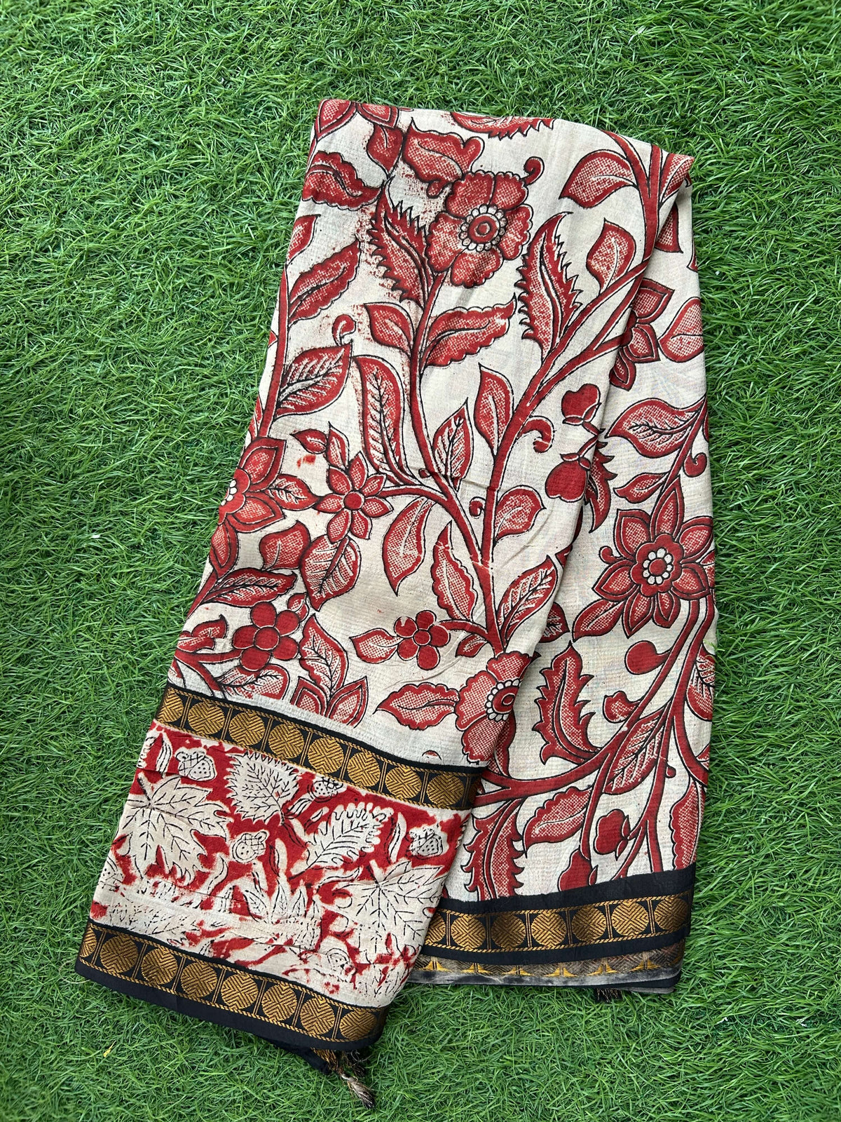 Kalamkari Chennuri Silk Double Border Saree-KDBS-M004