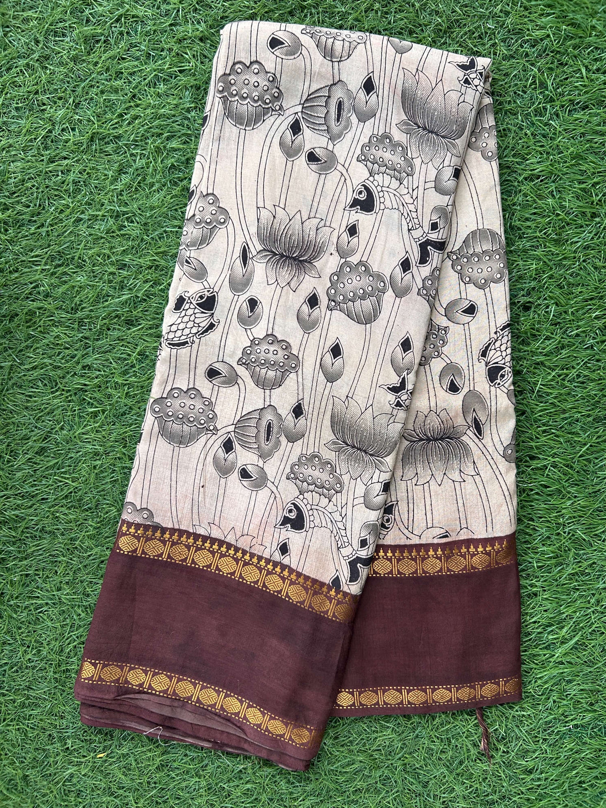 Kalamkari Chennuri Silk Double Border Saree-KDBS-M006