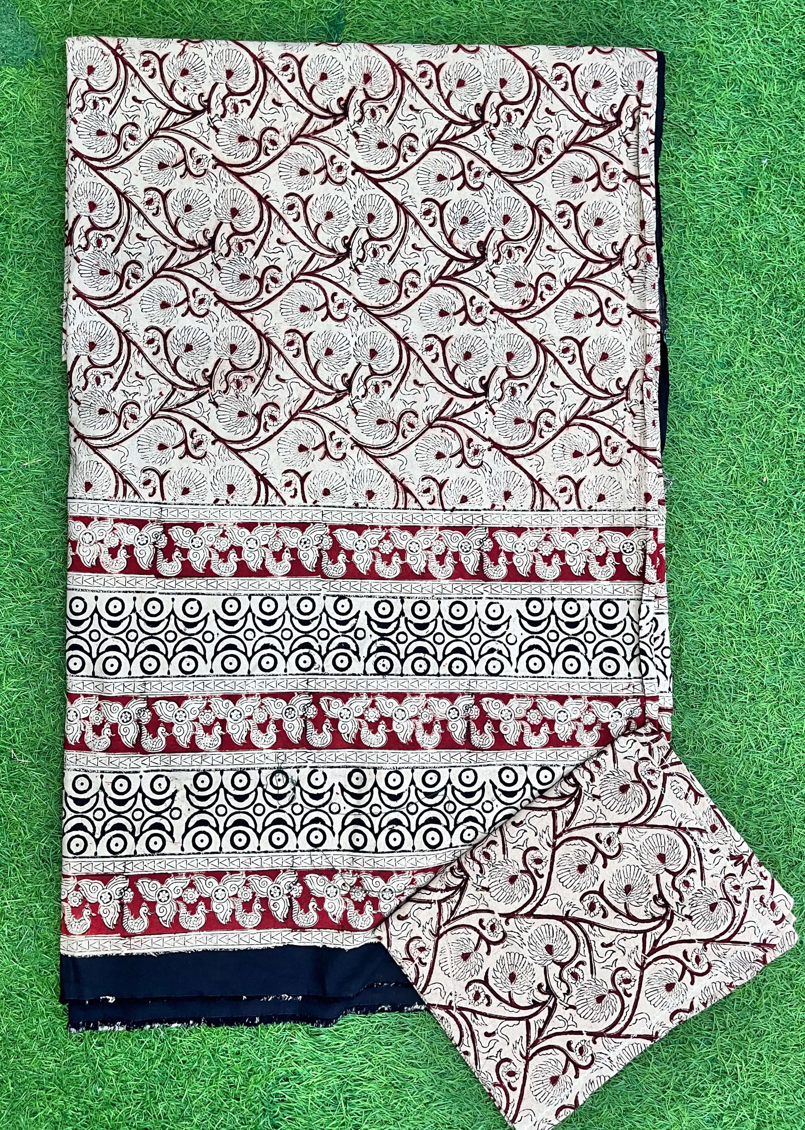 Kalamkari Block Printed Cotton Bed Cover with Pillow Covers - KBS034(108*108)