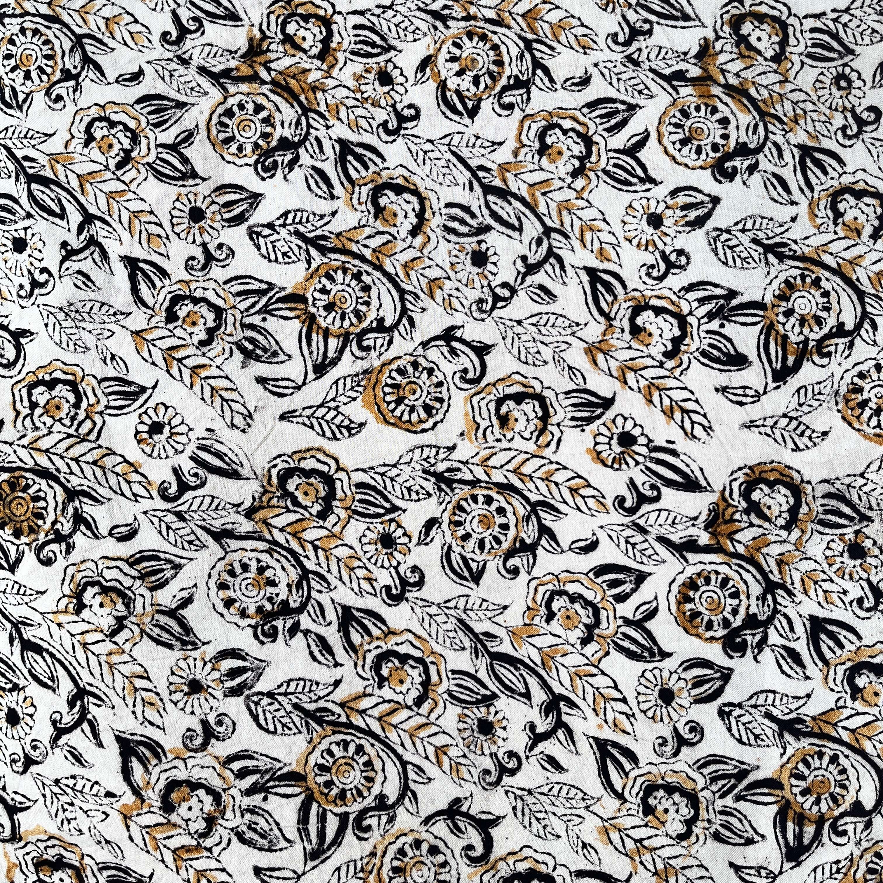 Kalamkari Block Printed Cotton Fabric - HBP-B048