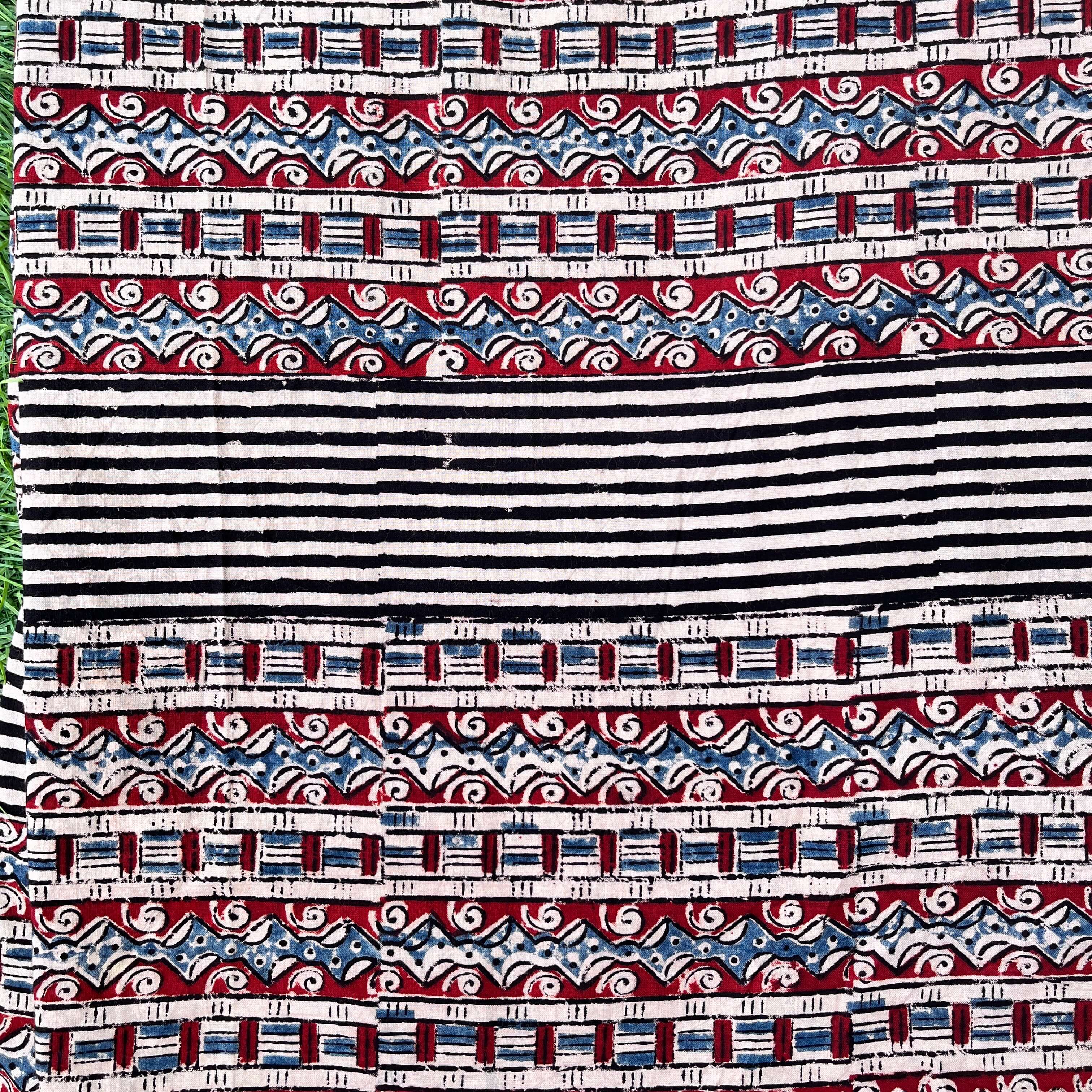 Kalamkari Block Printed Cotton Fabric - HBP-B054