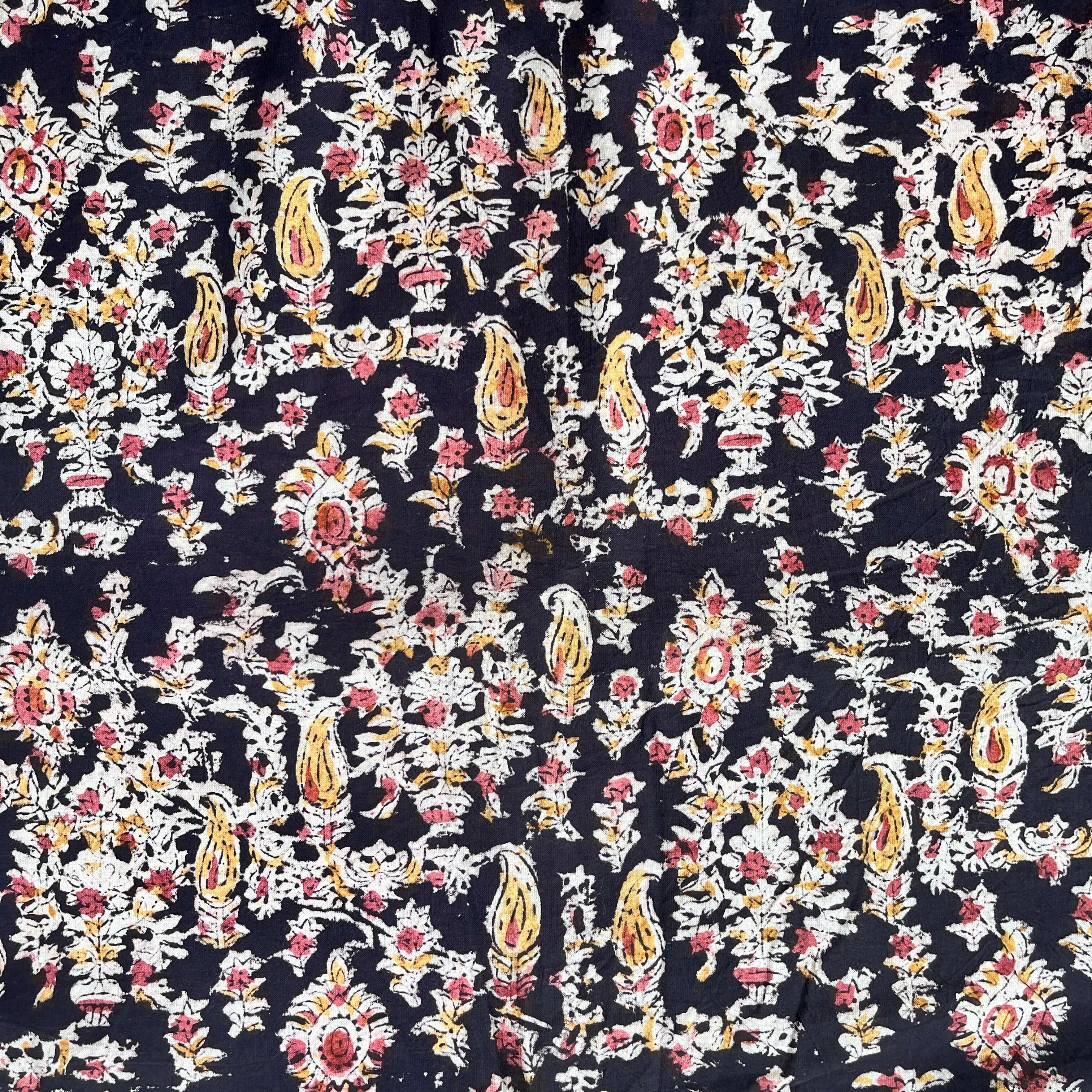 Kalamkari Block Printed Cotton Fabric - HBP-B064