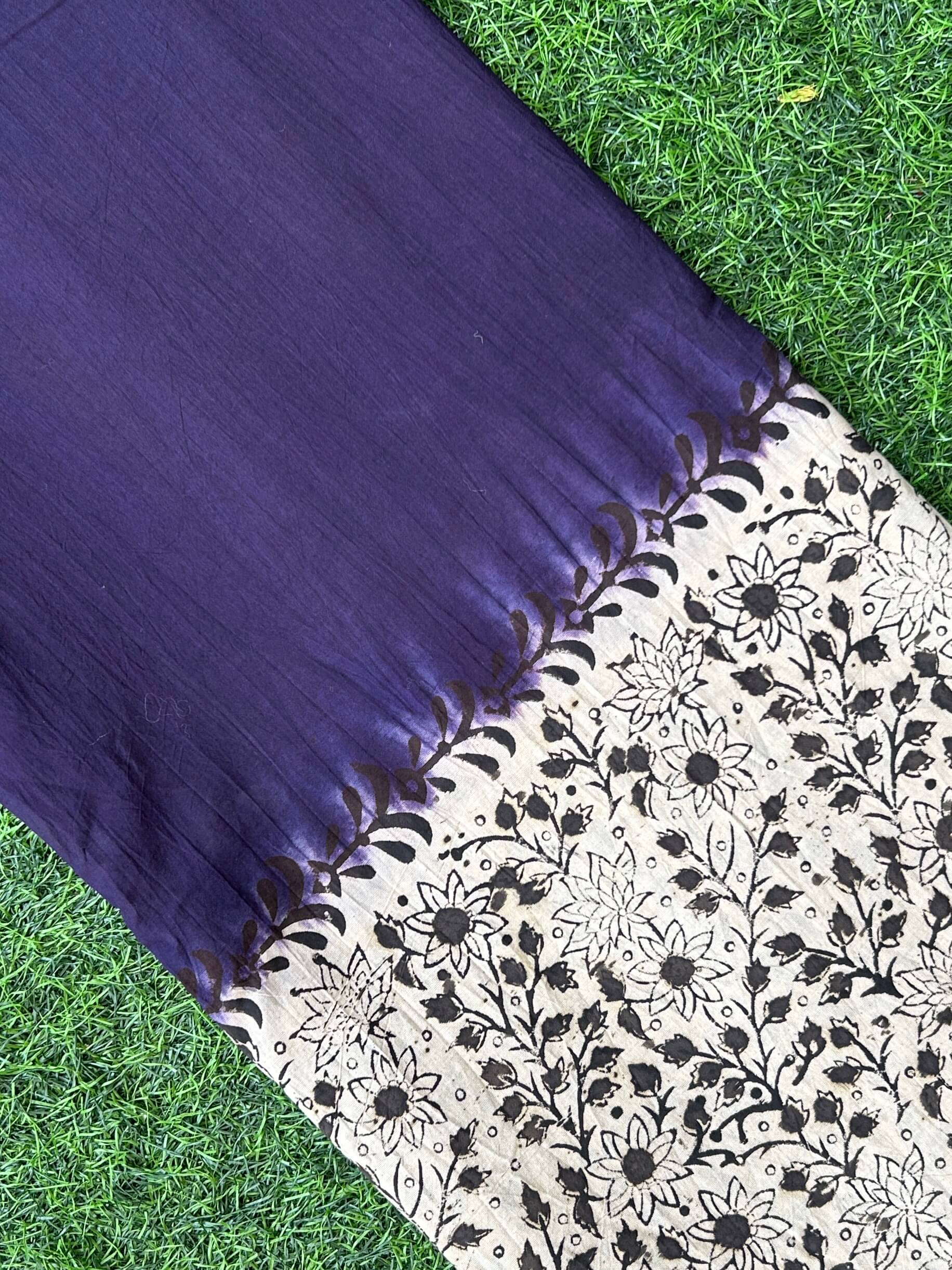 Kalamkari Block Printed Dying Cotton Fabric - BDCF-D009