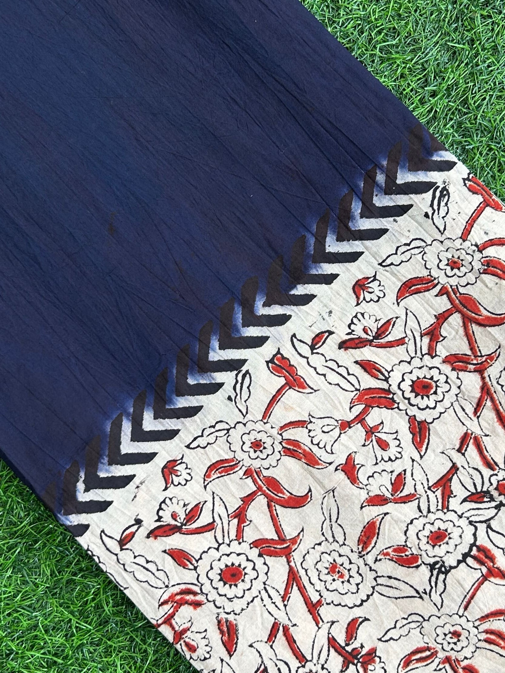 Kalamkari Block Printed Dying Cotton Fabric - BDCF-D003