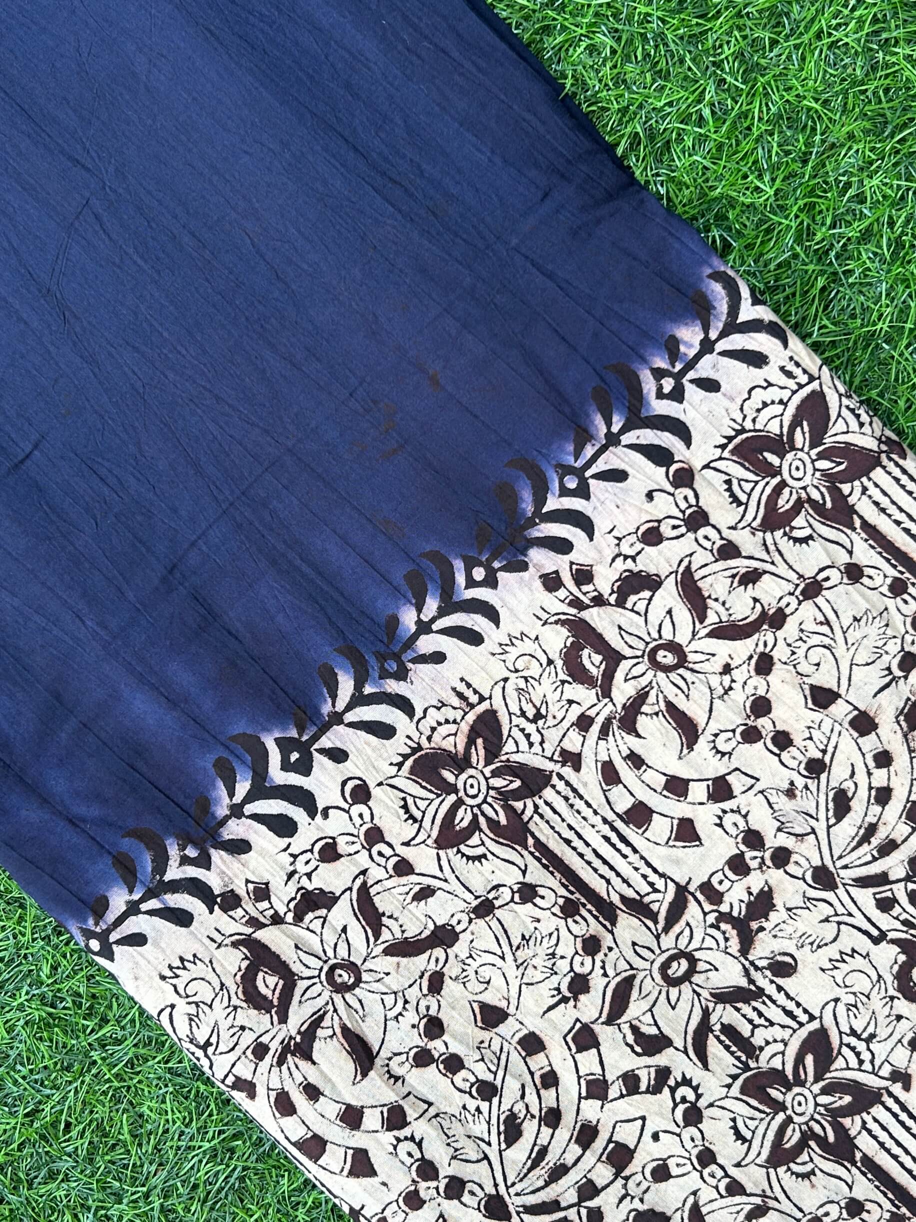 Kalamkari Block Printed Dying Cotton Fabric - BDCF-D001