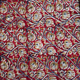 Kalamkari Block Printed Chennuri Silk Fabric - HBPS-B034