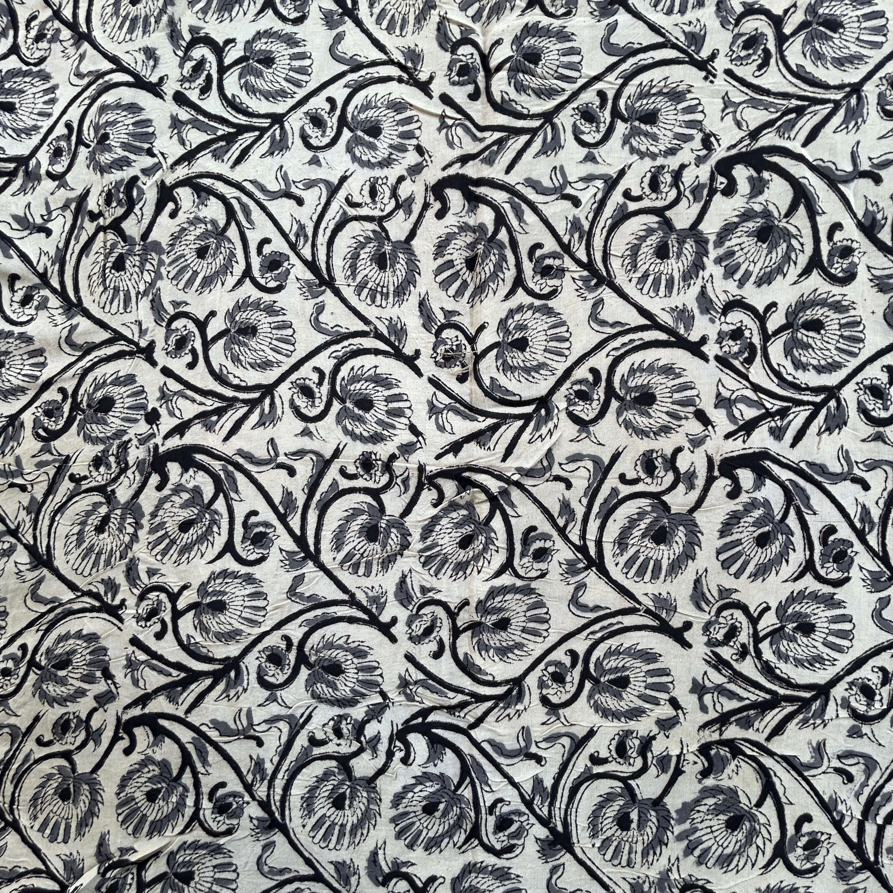 Kalamkari Block Printed Chennuri Silk Fabric - HBPS-B032