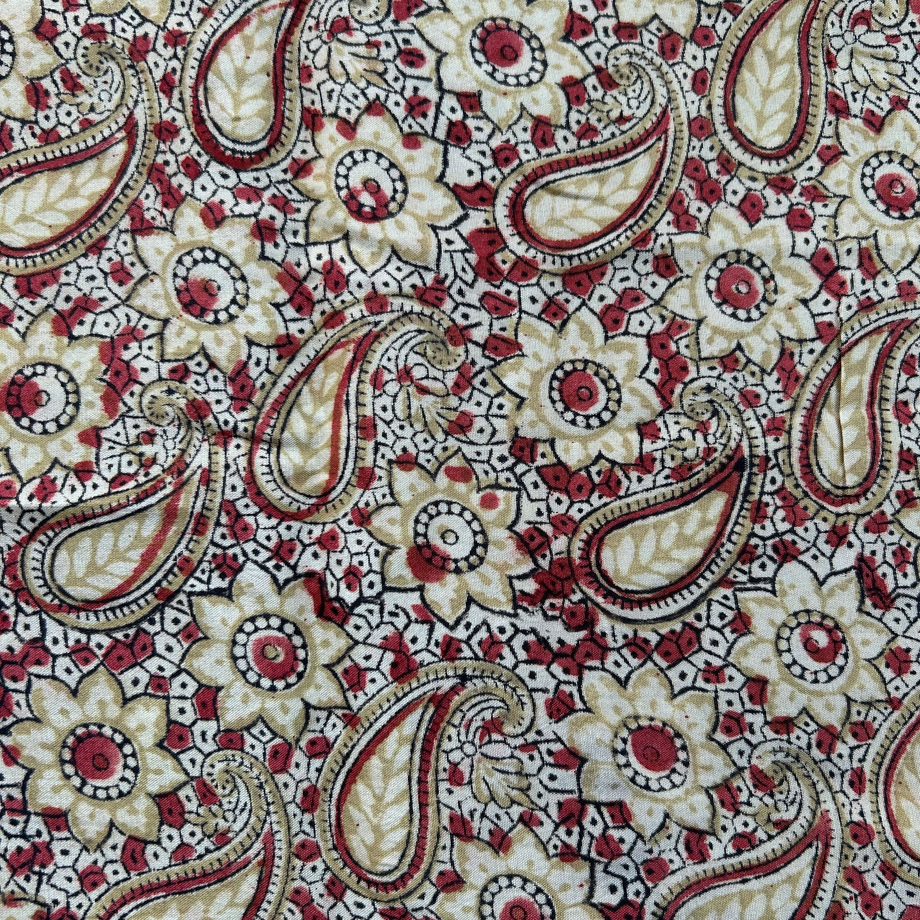 Kalamkari Block Printed Chennuri Silk Fabric - HBPS-B027