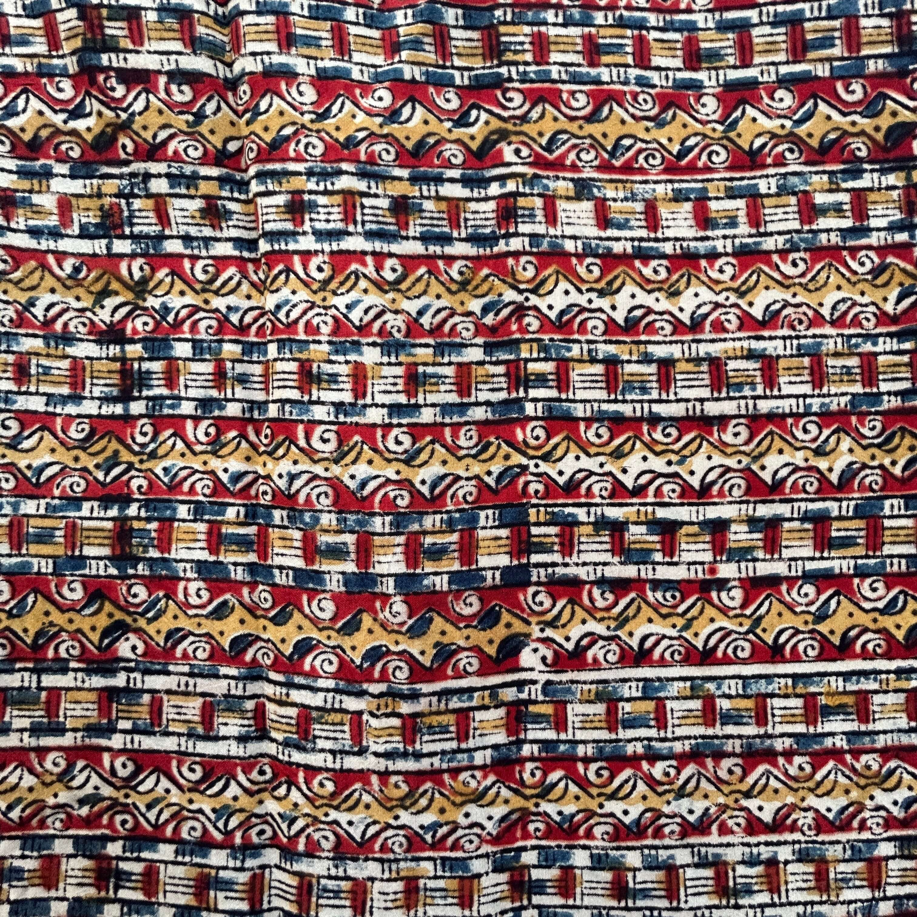 Kalamkari Block Printed Chennuri Silk Fabric - HBPS-B023