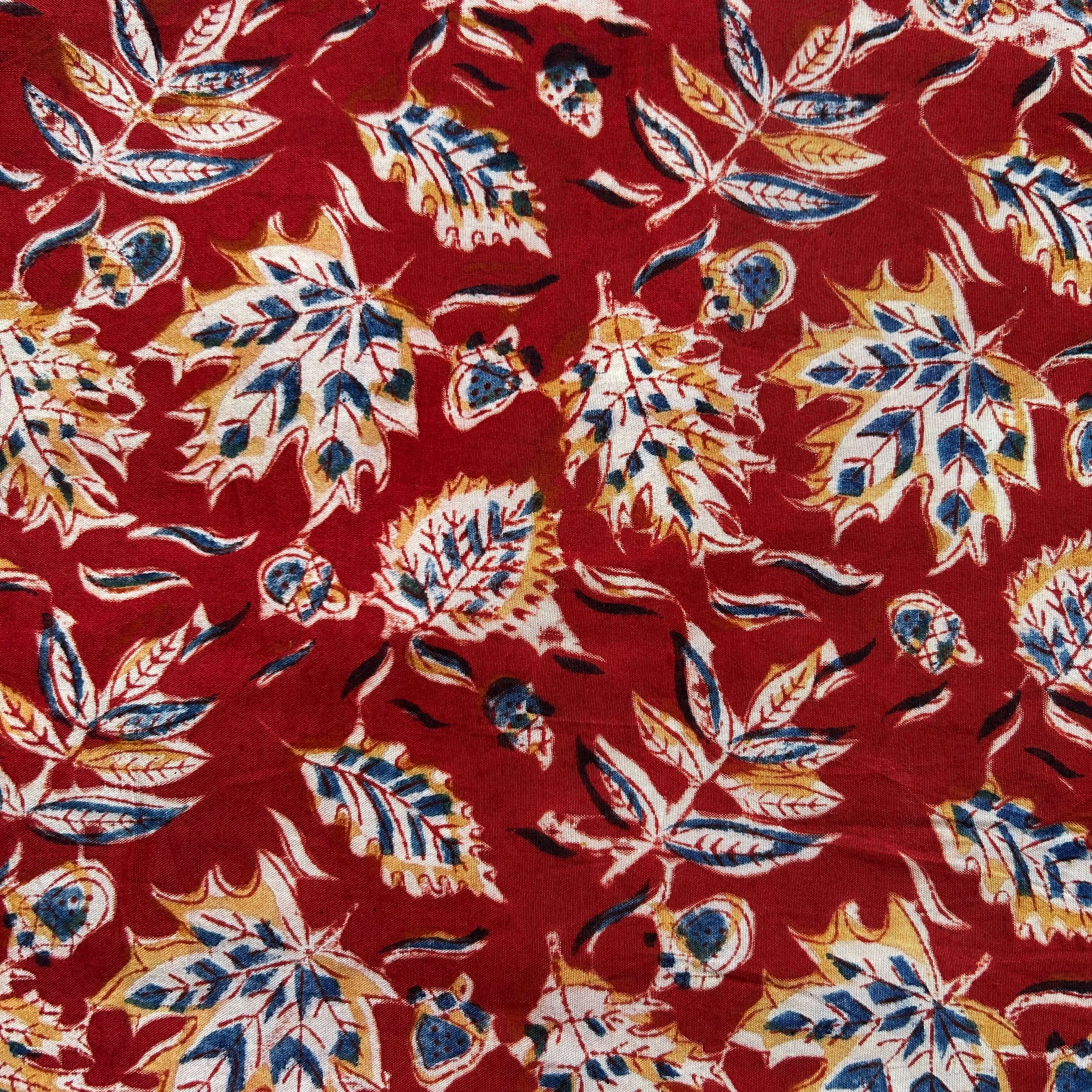 Kalamkari Block Printed Chennuri Silk Fabric - HBPS-B018