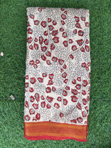 Kalamkari Screen Printed Nizam Border Fabric - SPNBF-002
