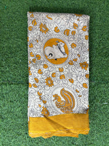 Kalamkari Screen Printed Nizam Border Fabric - SPNBF-004