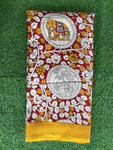 Kalamkari Screen Printed Nizam Border Fabric - SPNBF-005