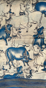 Kalamkari Screen Printed Nizam Border Fabric - SPNBF-008