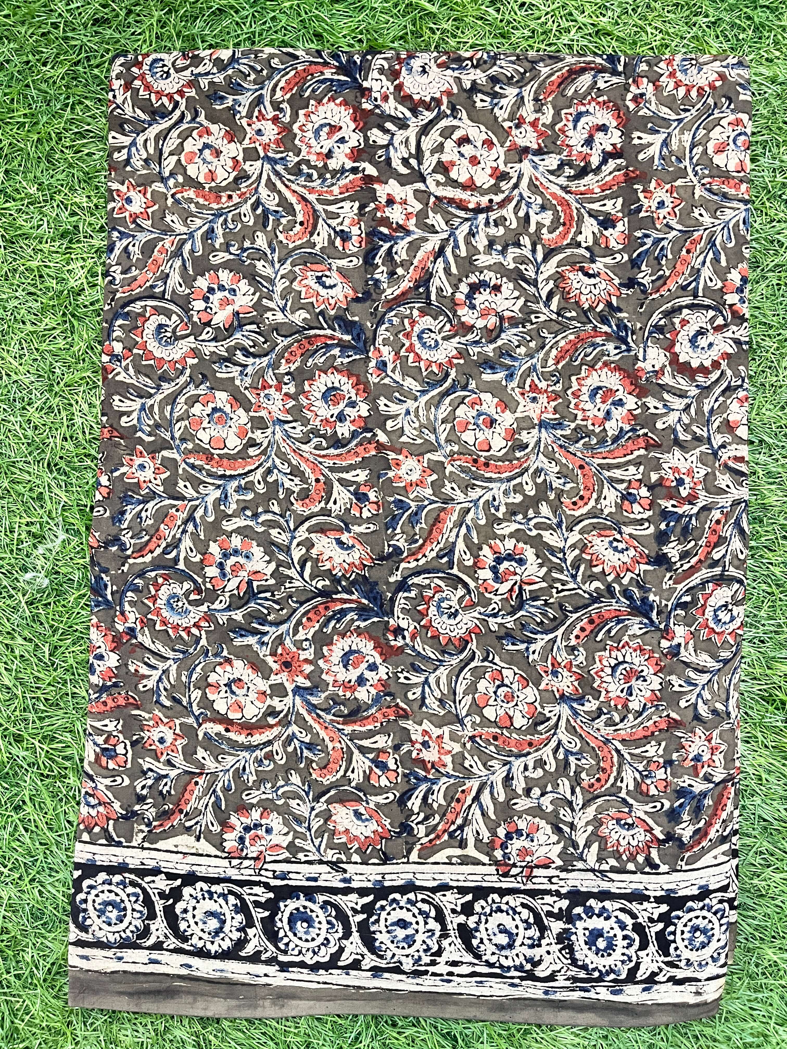 Hand Block Printed Kalamkari Saree KCH-M073