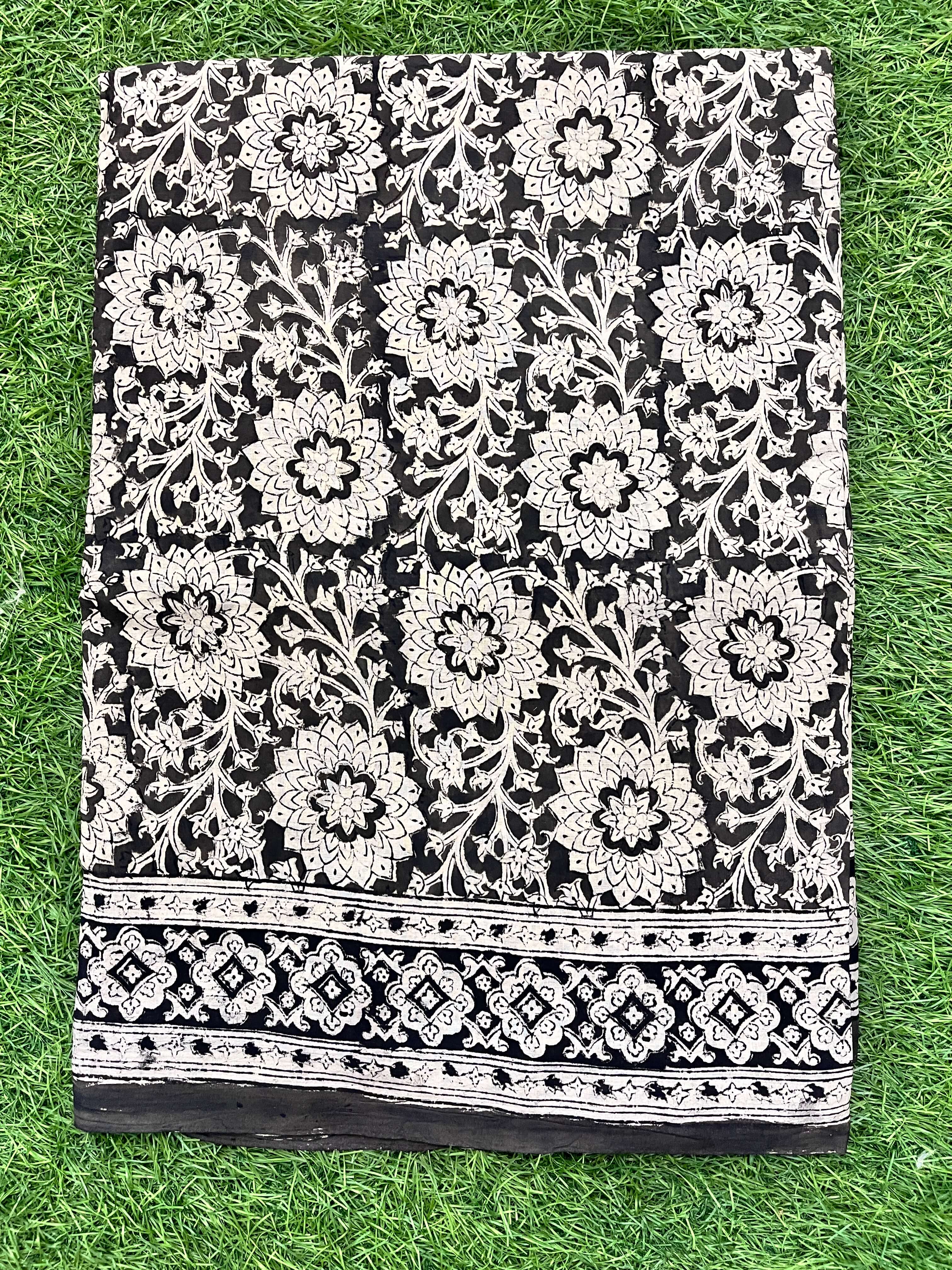 Hand Block Printed Kalamkari Saree KCH-M074