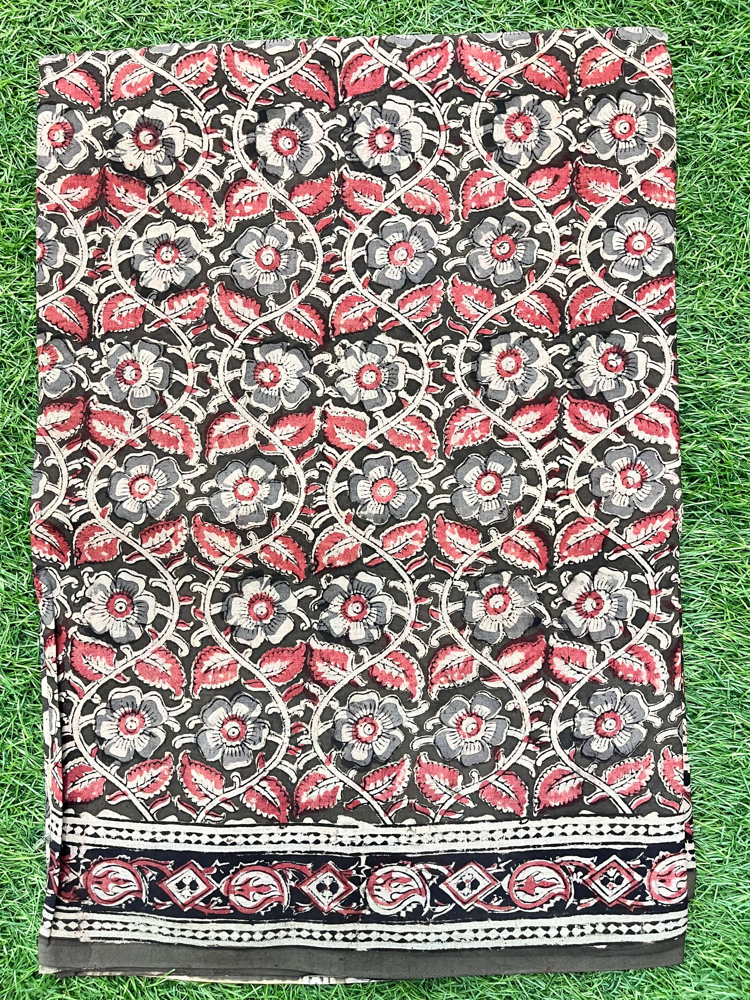 Kalamkari Cotton Handblock Printed Saree-CLRS-HPC-M129