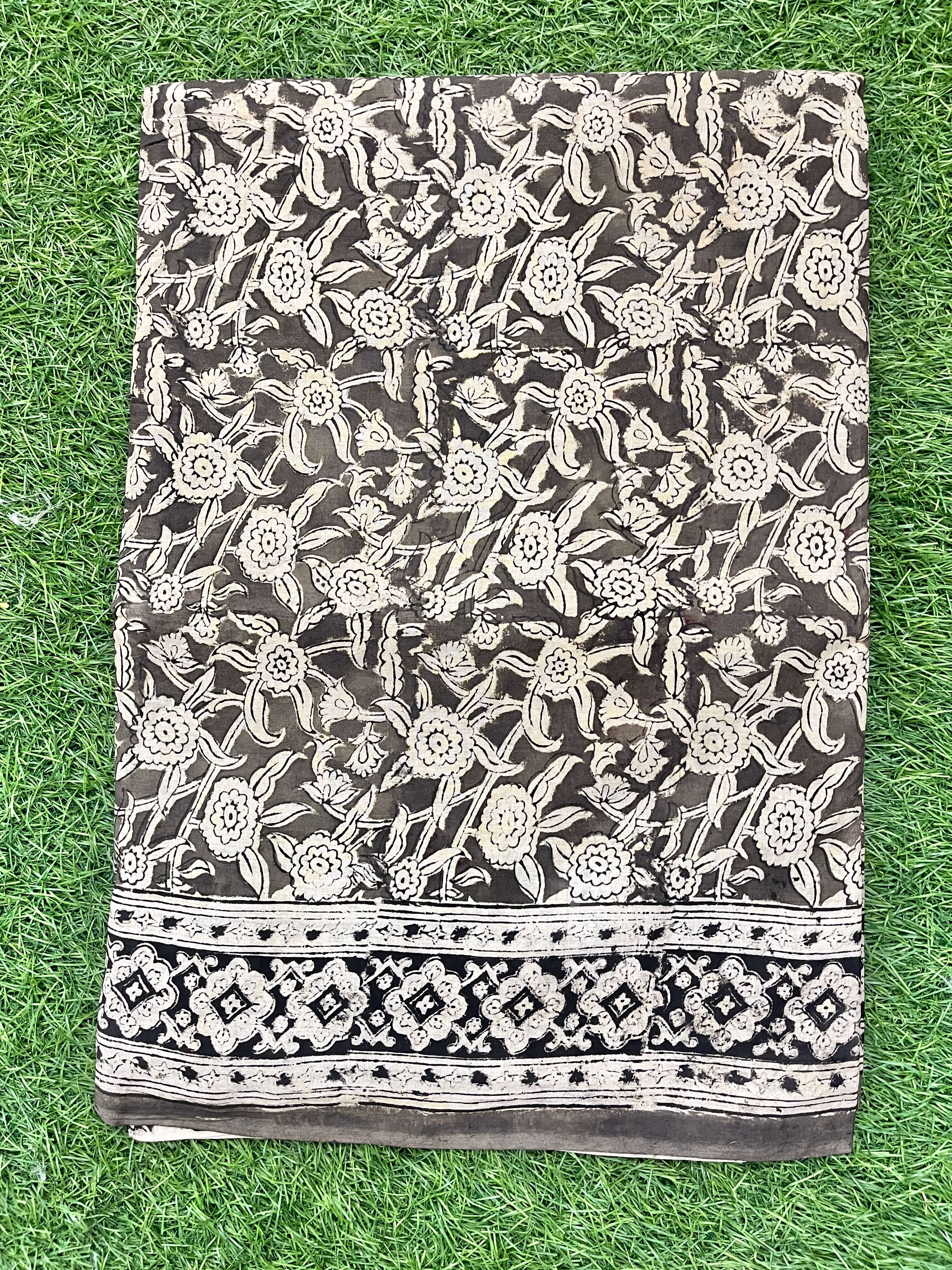 Hand Block Printed Kalamkari Saree KCH-M085