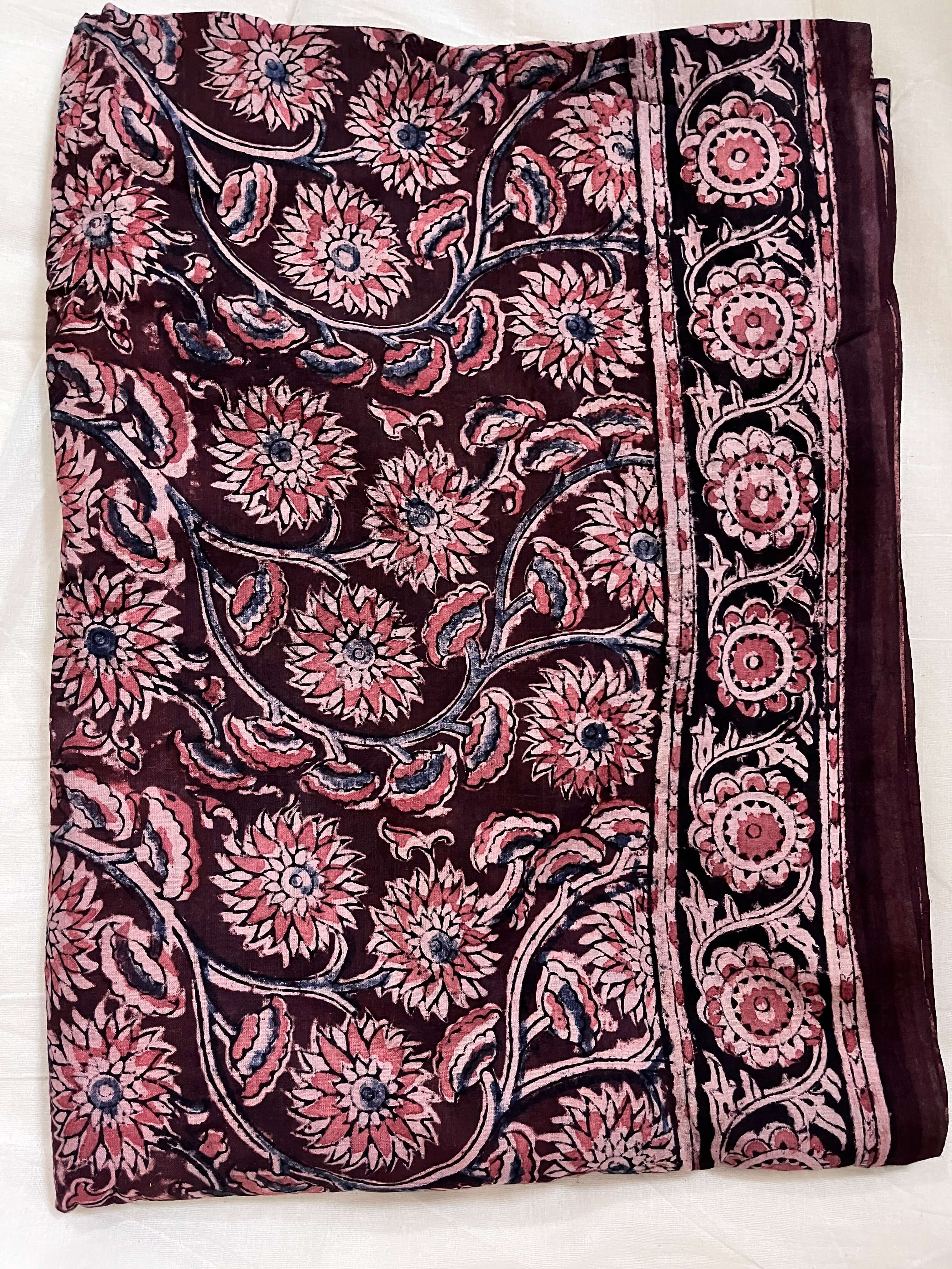 Kalamkari Cotton Handblock Printed Saree-CLRS-HPC-M141