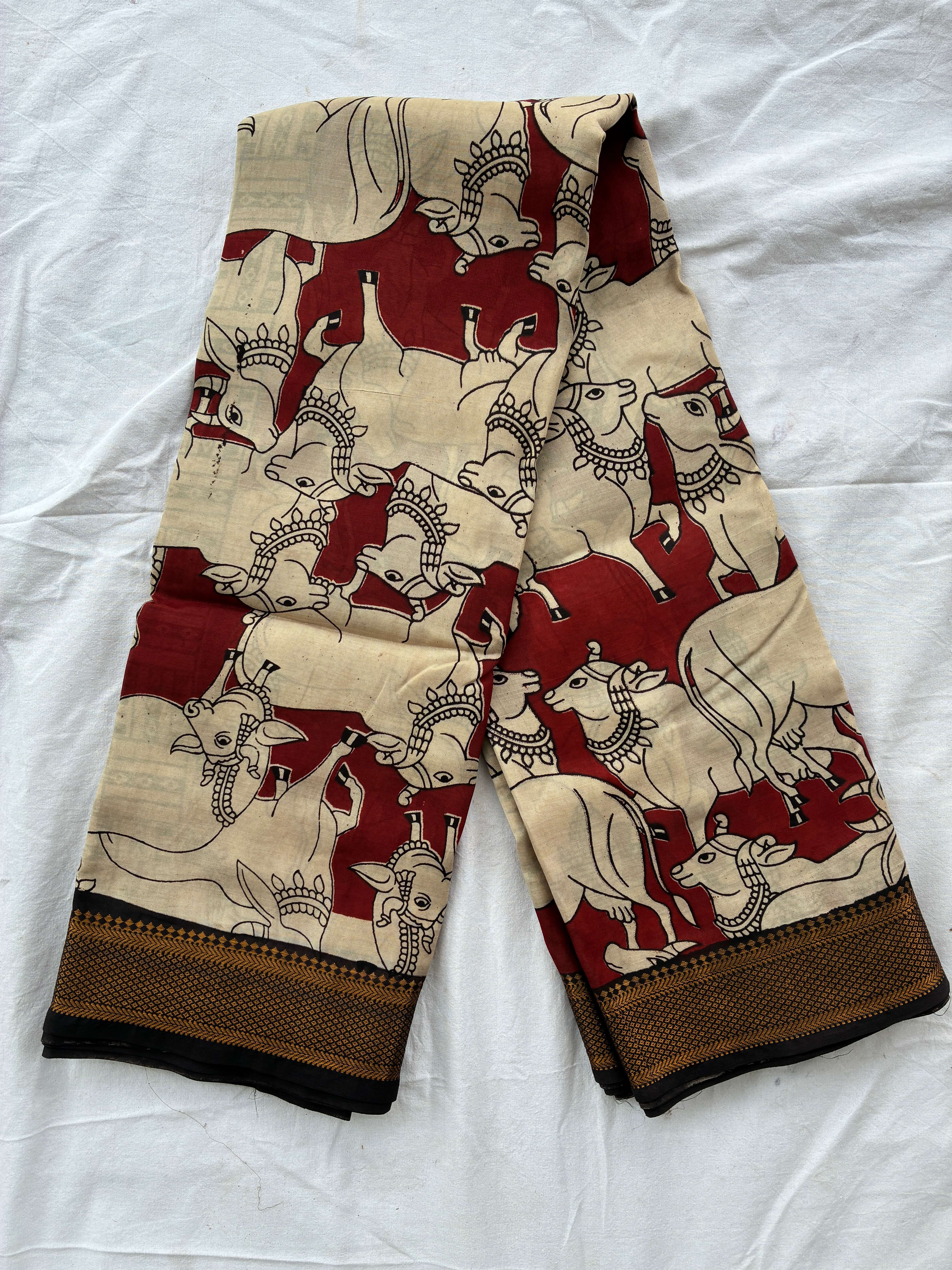 Kalamkari Chennuri Silk Nizam Border Saree-KNB-SP-M138