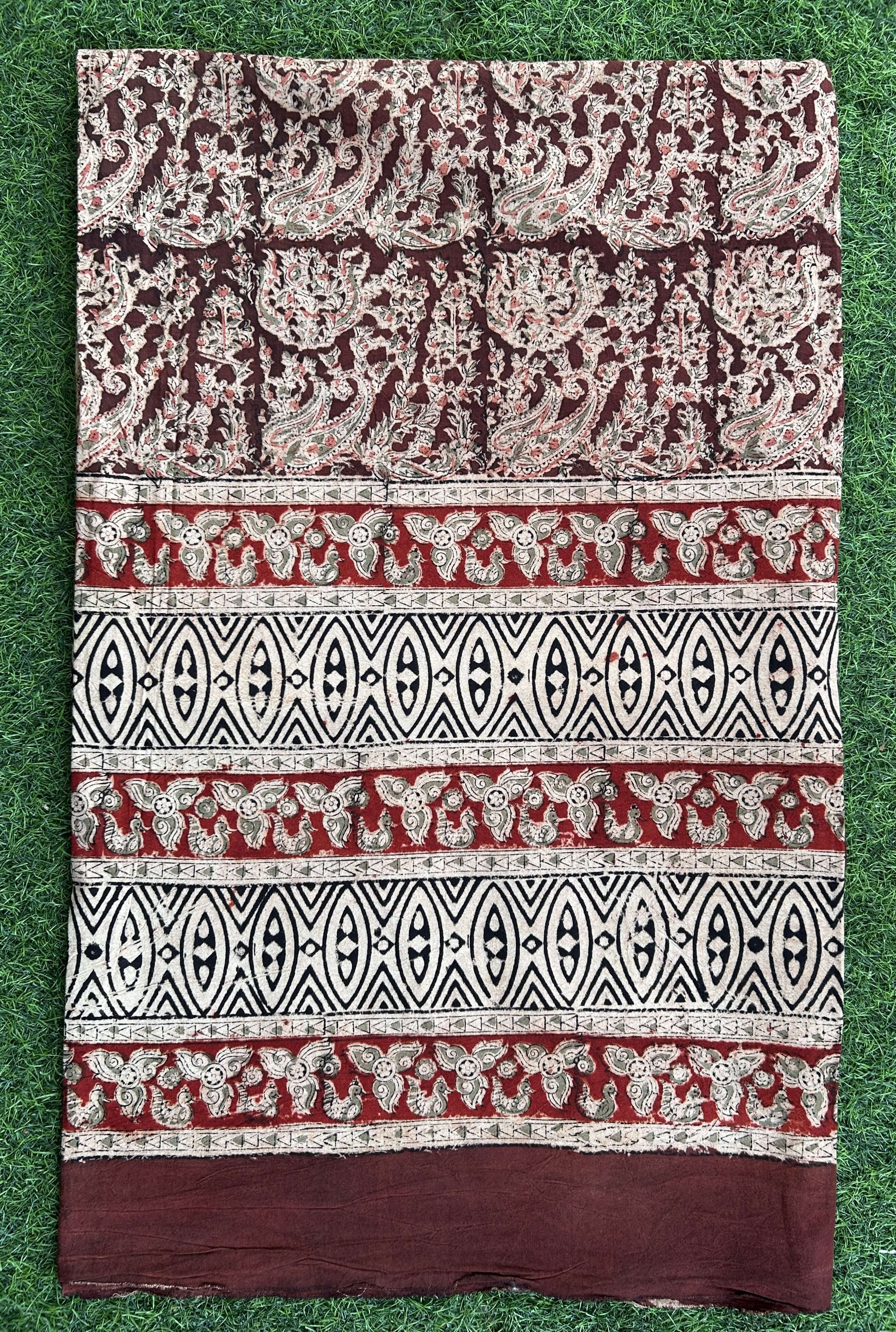 Kalamkari Block Printed Cotton Bed Sheets - KBS043(90*108)