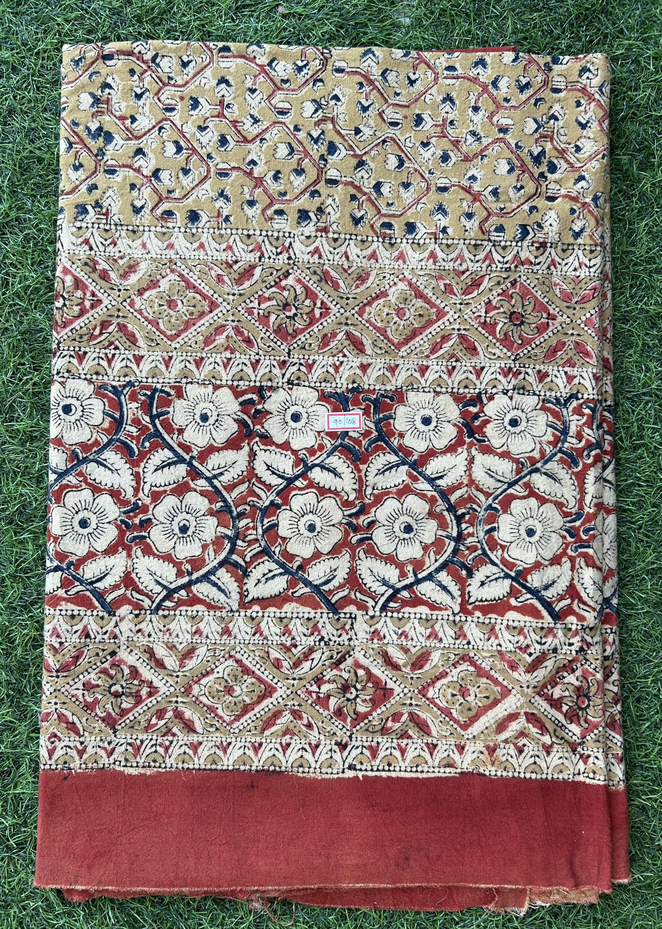 Kalamkari Block Printed Cotton Bed Sheets - KBS049(90*108)