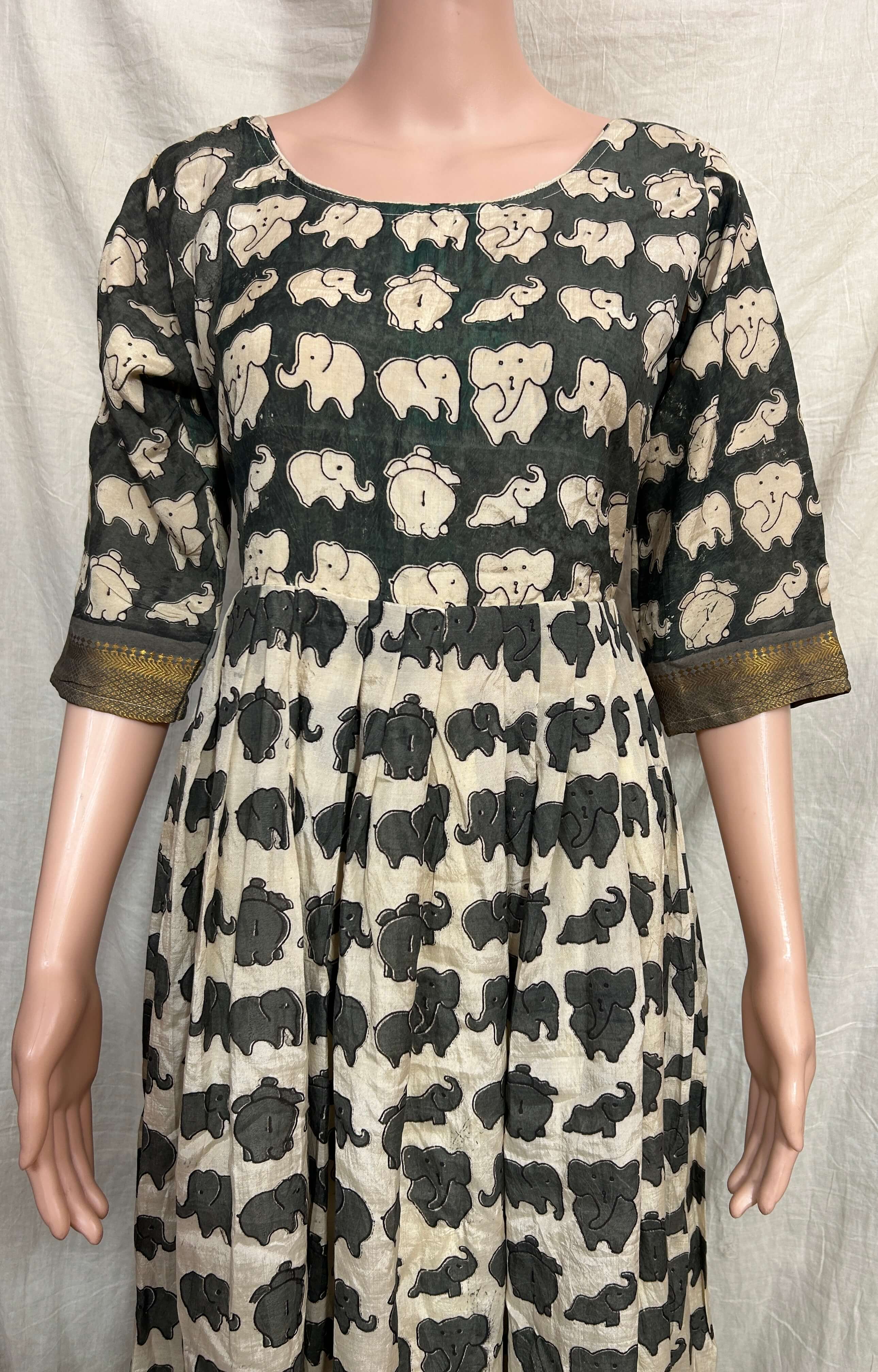 Nizam Border Chennuri Silk Long Frock -NBF-M010