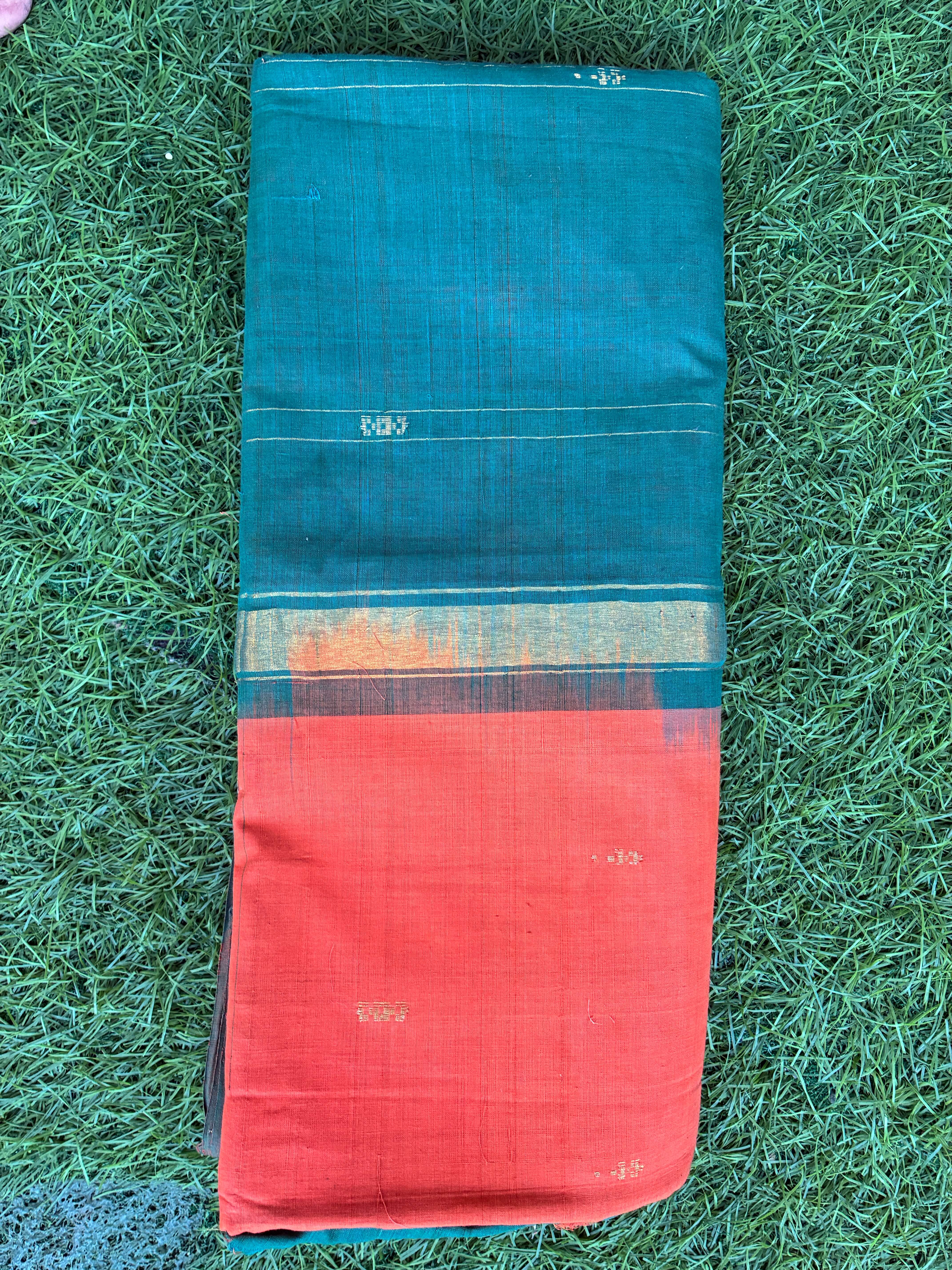 Pure Cotton Handloom Saree – 9 Yards-HS9-001