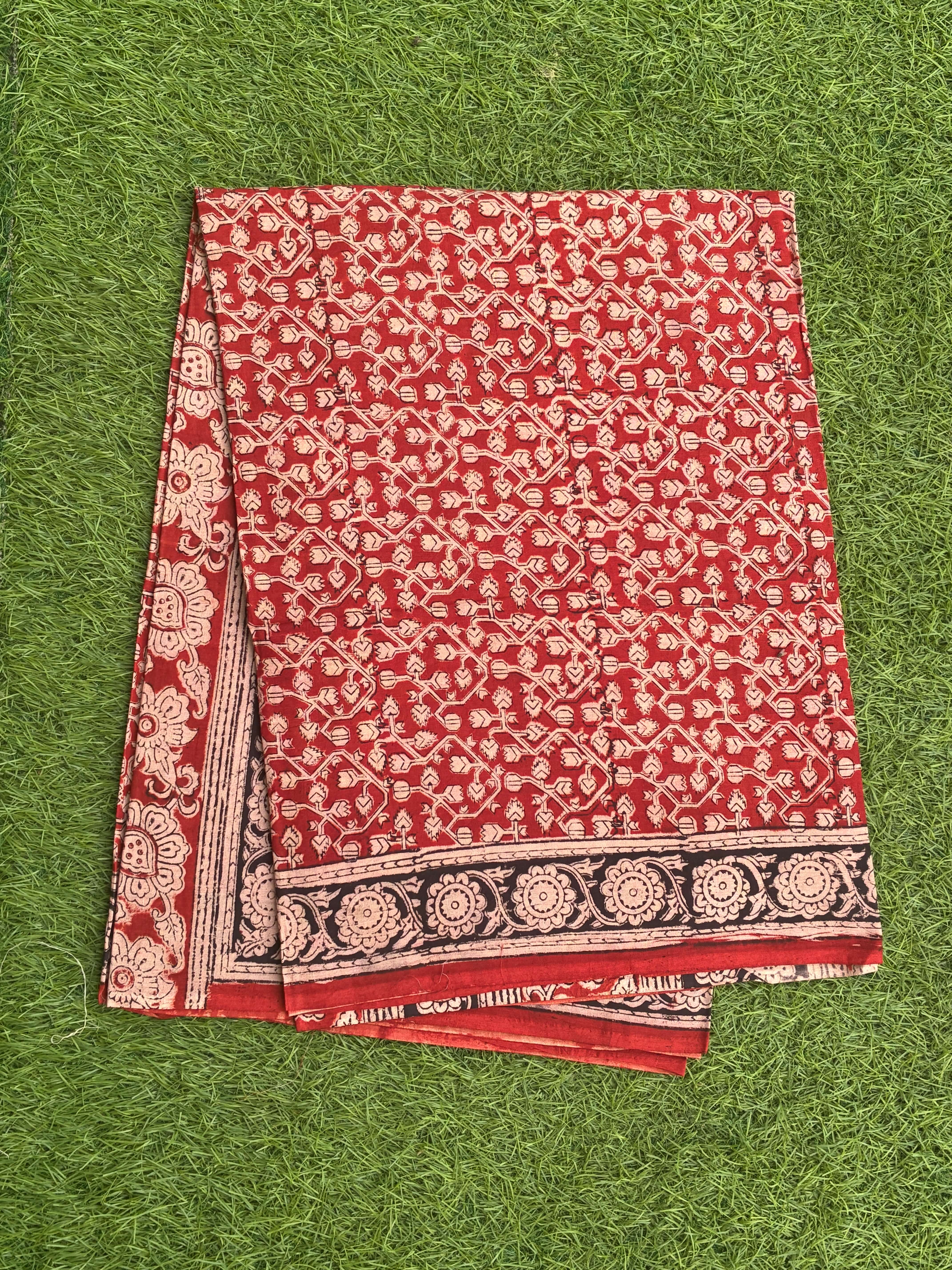 Kalamkari Cotton Handblock Printed Saree-CLRS-HPC-M006