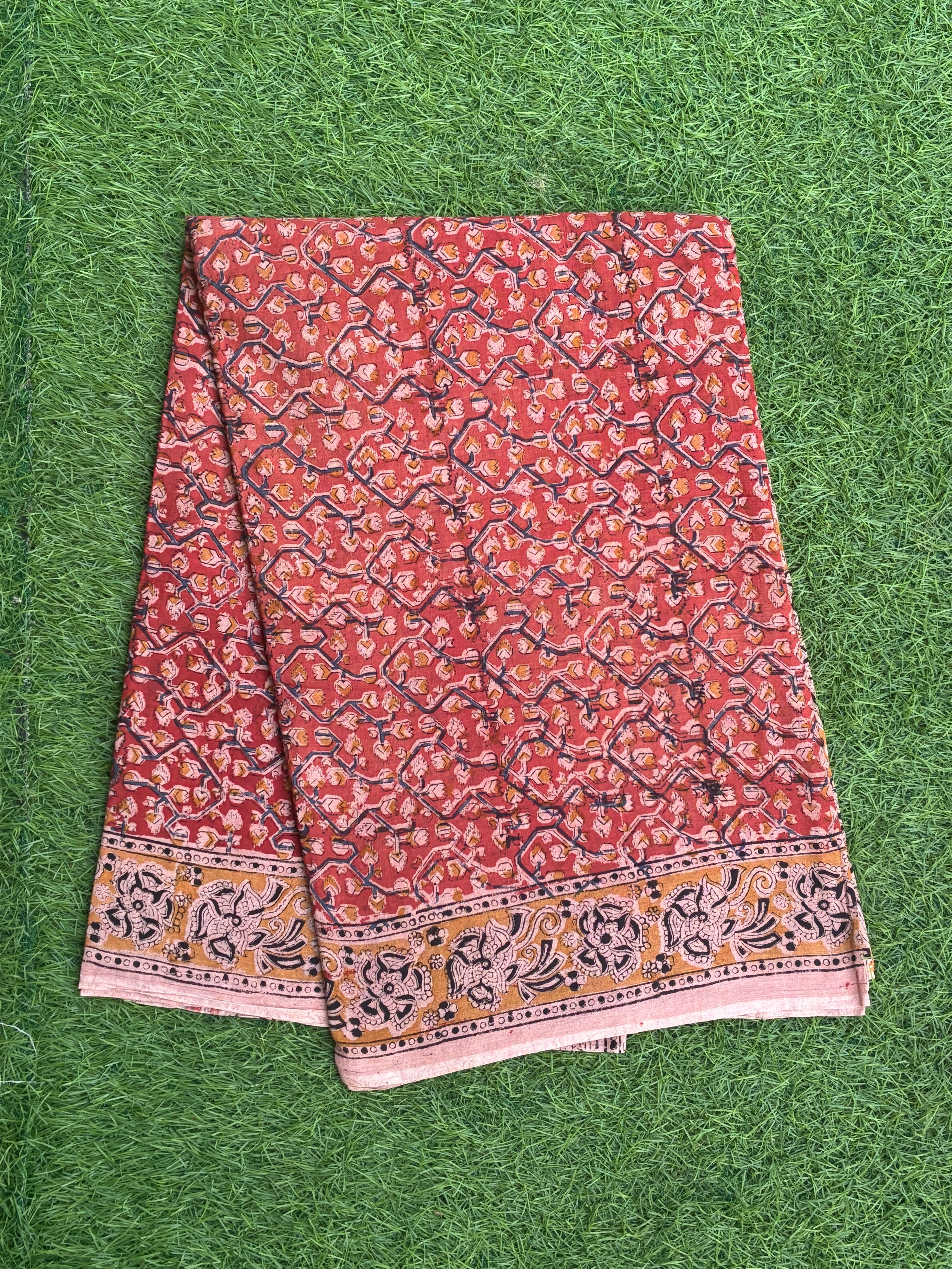 Kalamkari Cotton Handblock Printed Saree-CLRS-HPC-M007