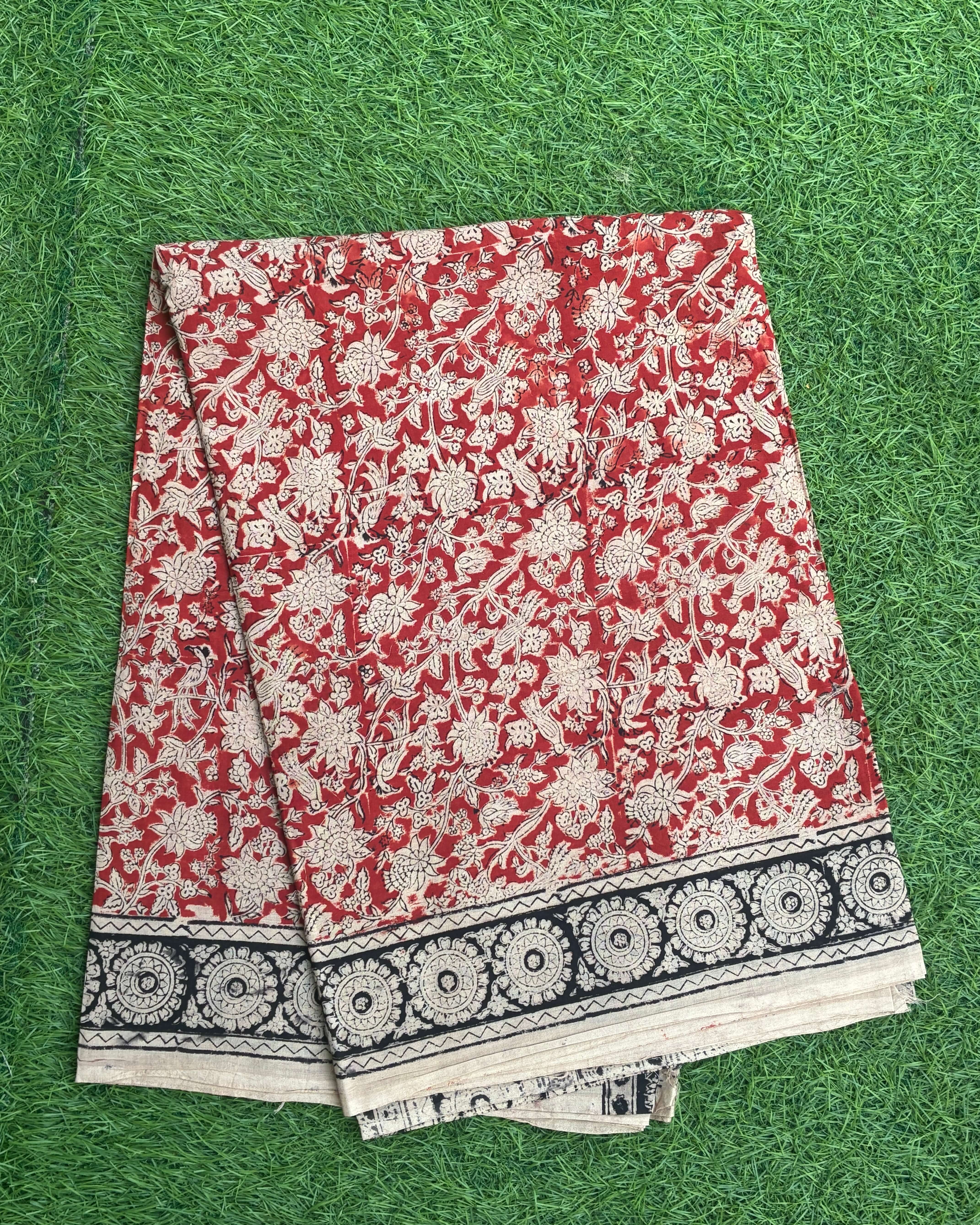 Kalamkari Cotton Handblock Printed Saree-CLRS-HPC-M010
