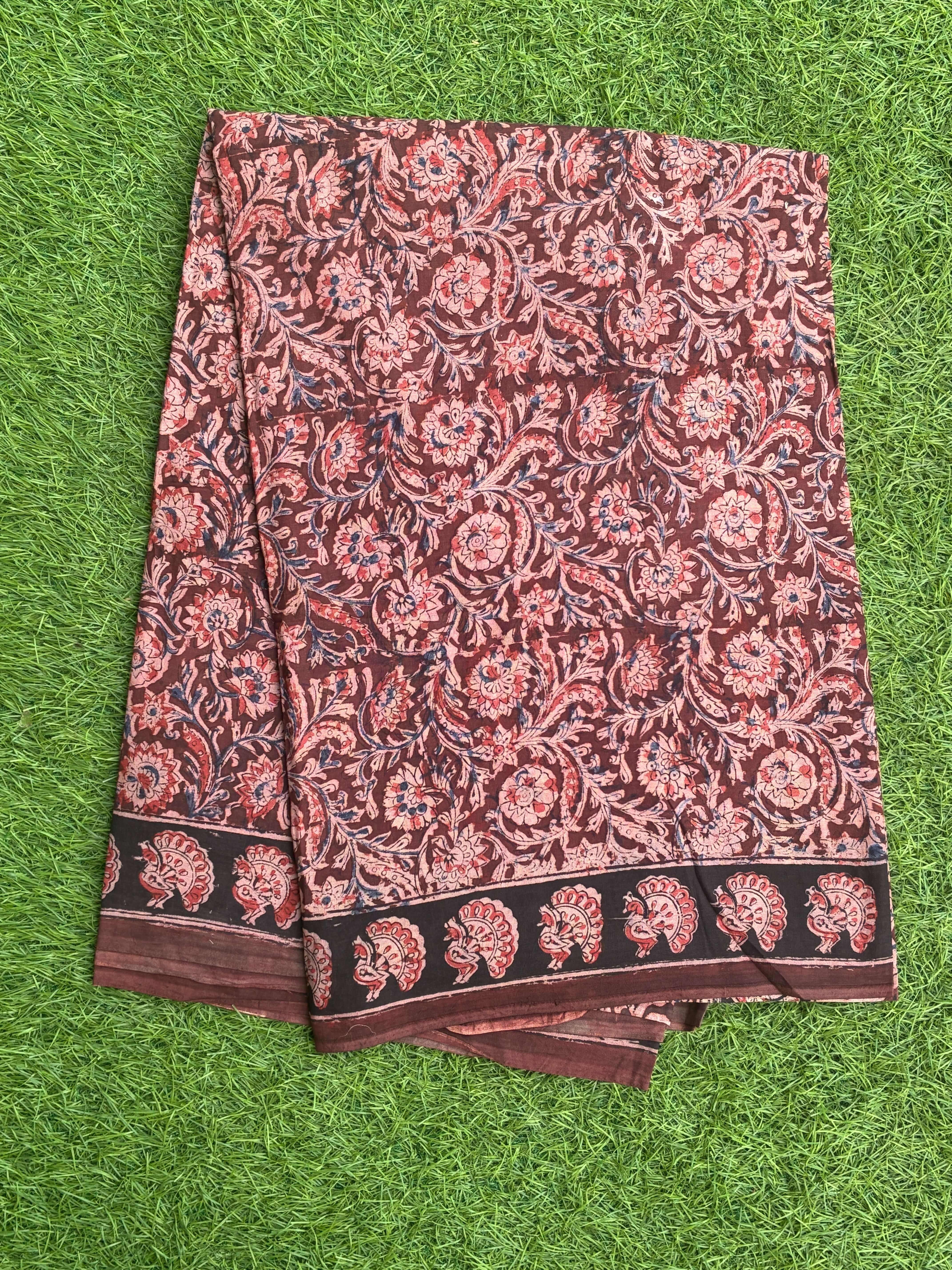 Kalamkari Cotton Handblock Printed Saree-CLRS-HPC-M014