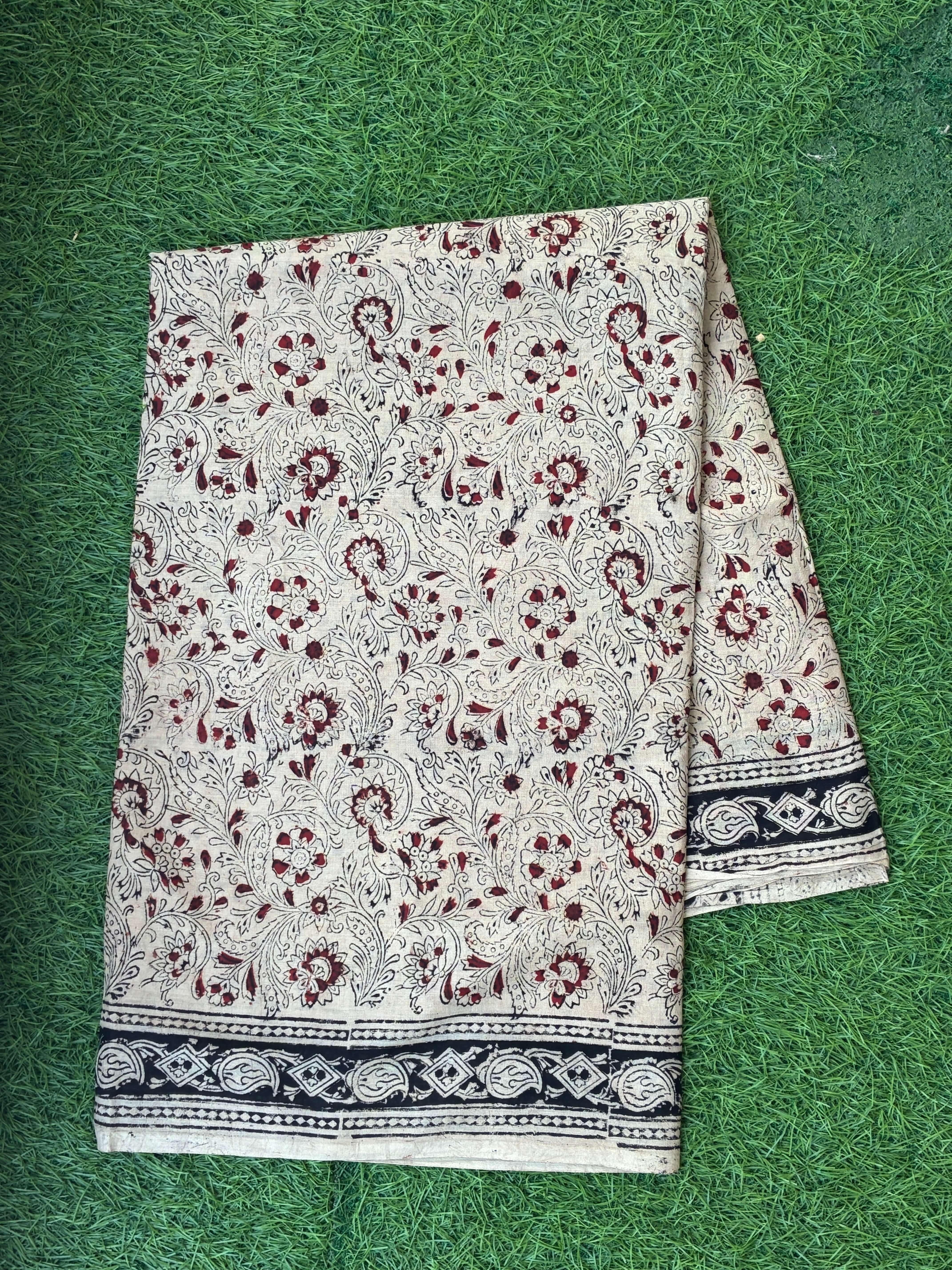 Kalamkari Cotton Handblock Printed Saree-CLRS-HPC-M016