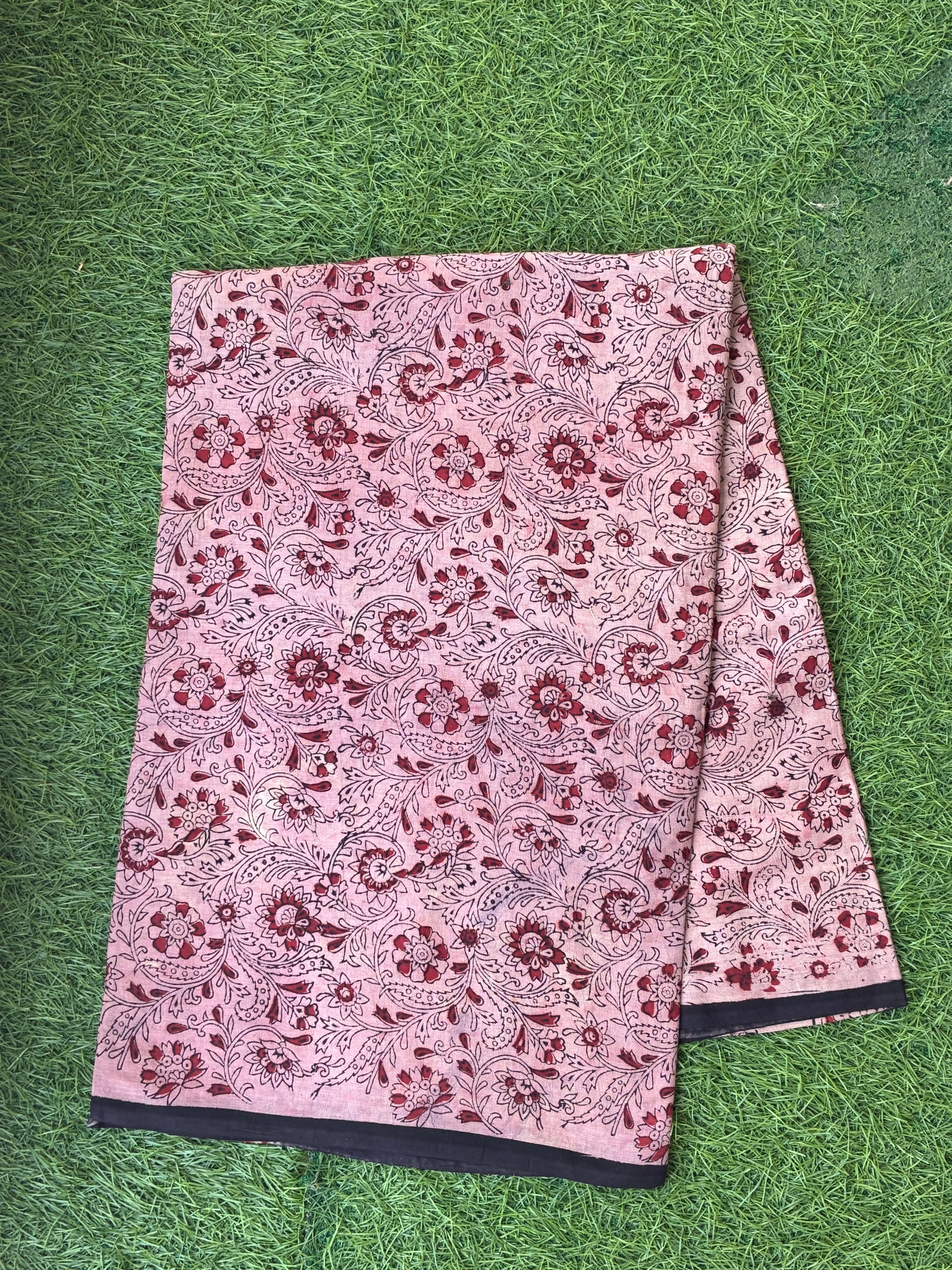 Kalamkari Cotton Handblock Printed Saree-CLRS-HPC-M017