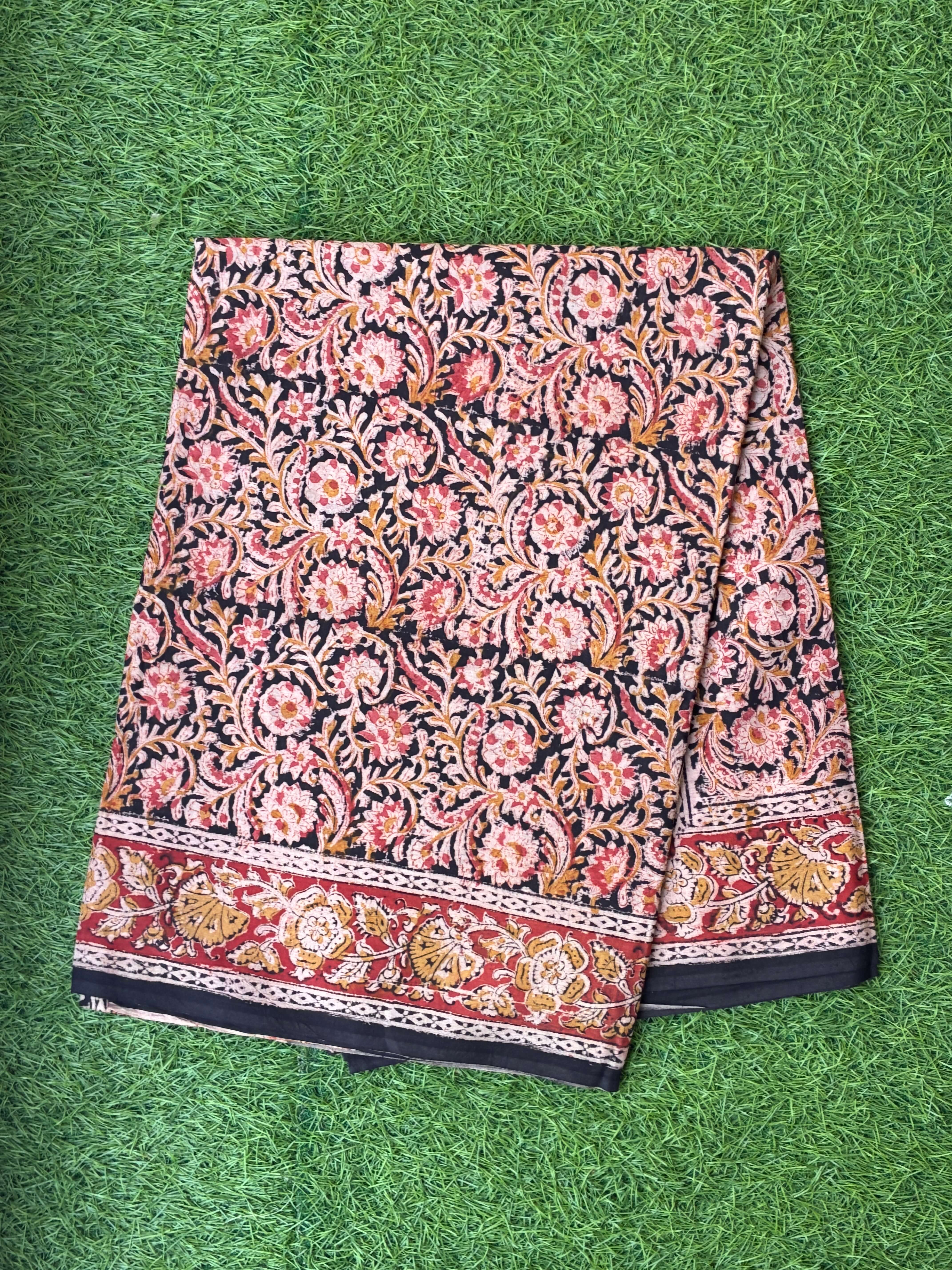 Kalamkari Cotton Handblock Printed Saree-CLRS-HPC-M020