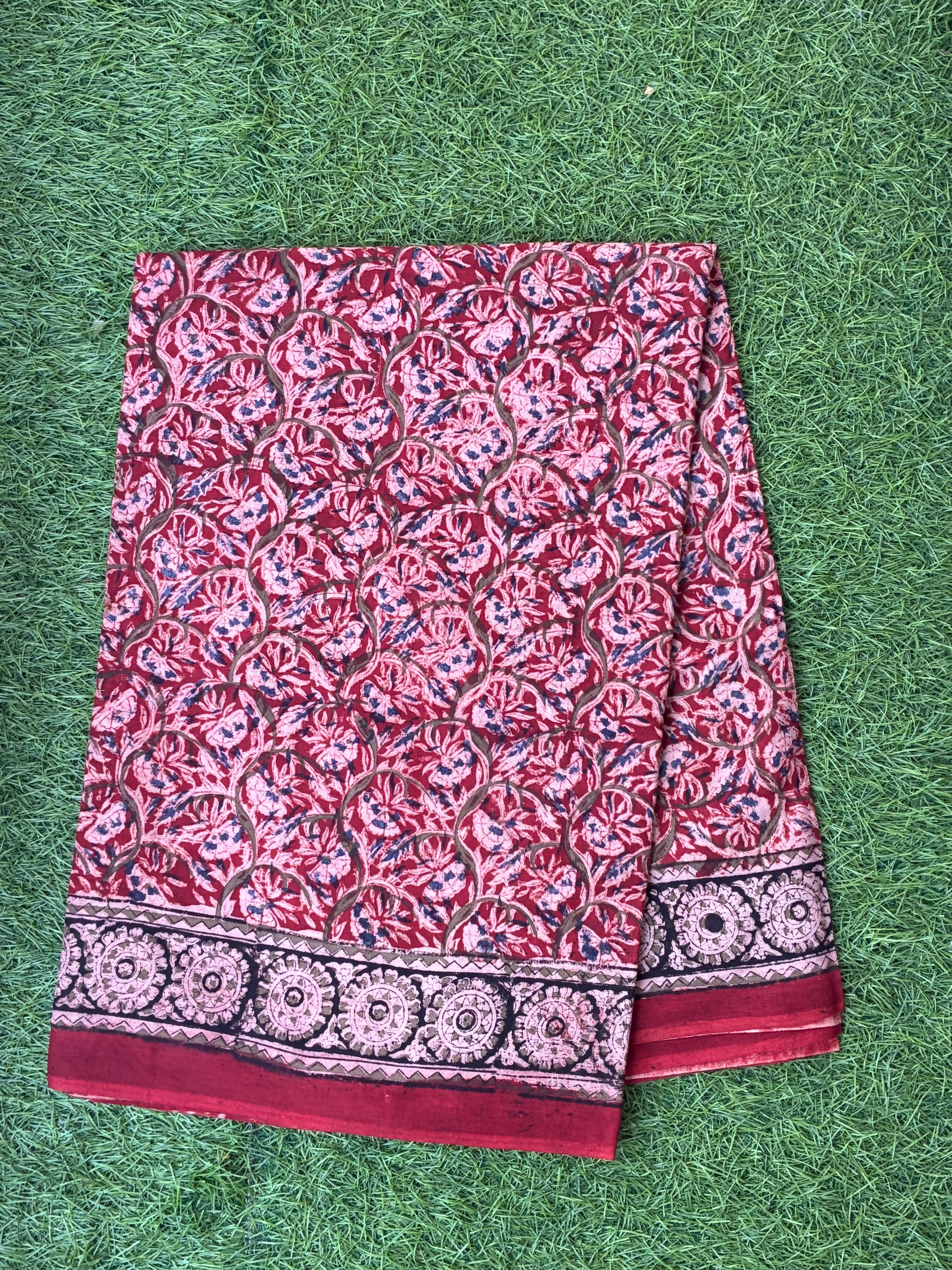 Kalamkari Cotton Handblock Printed Saree-CLRS-HPC-M022