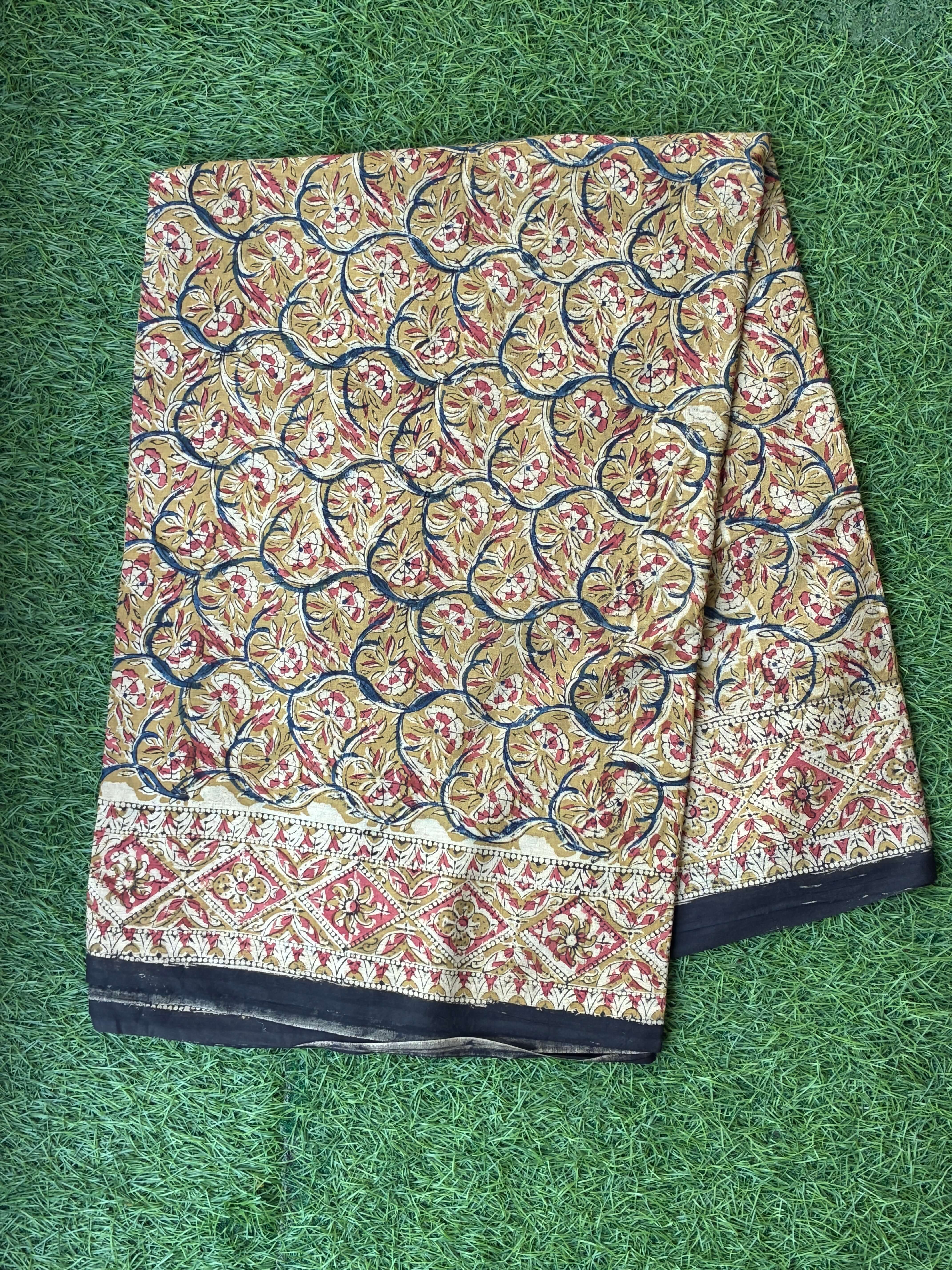 Kalamkari Cotton Handblock Printed Saree-CLRS-HPC-M023