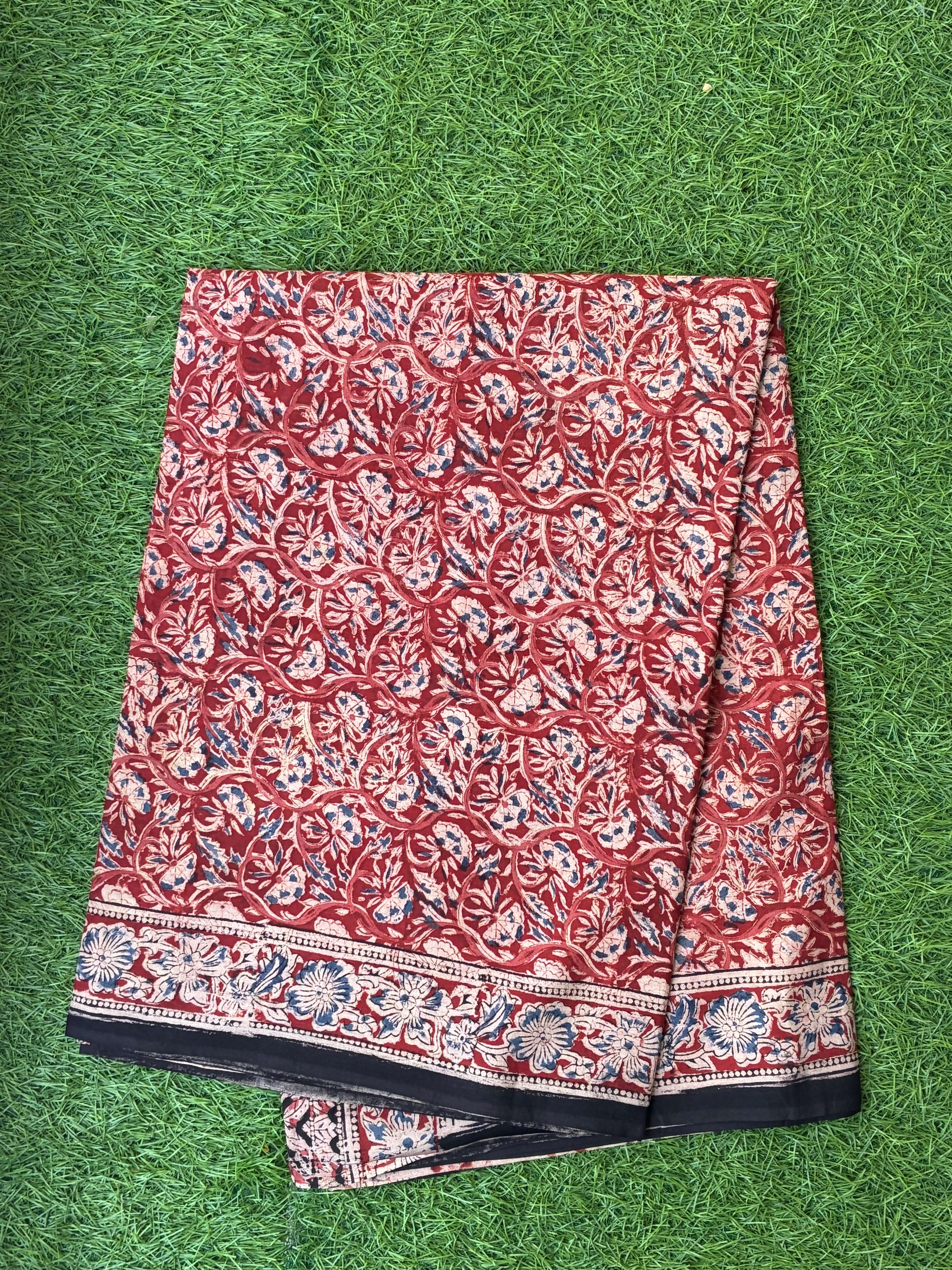 Kalamkari Cotton Handblock Printed Saree-CLRS-HPC-M026