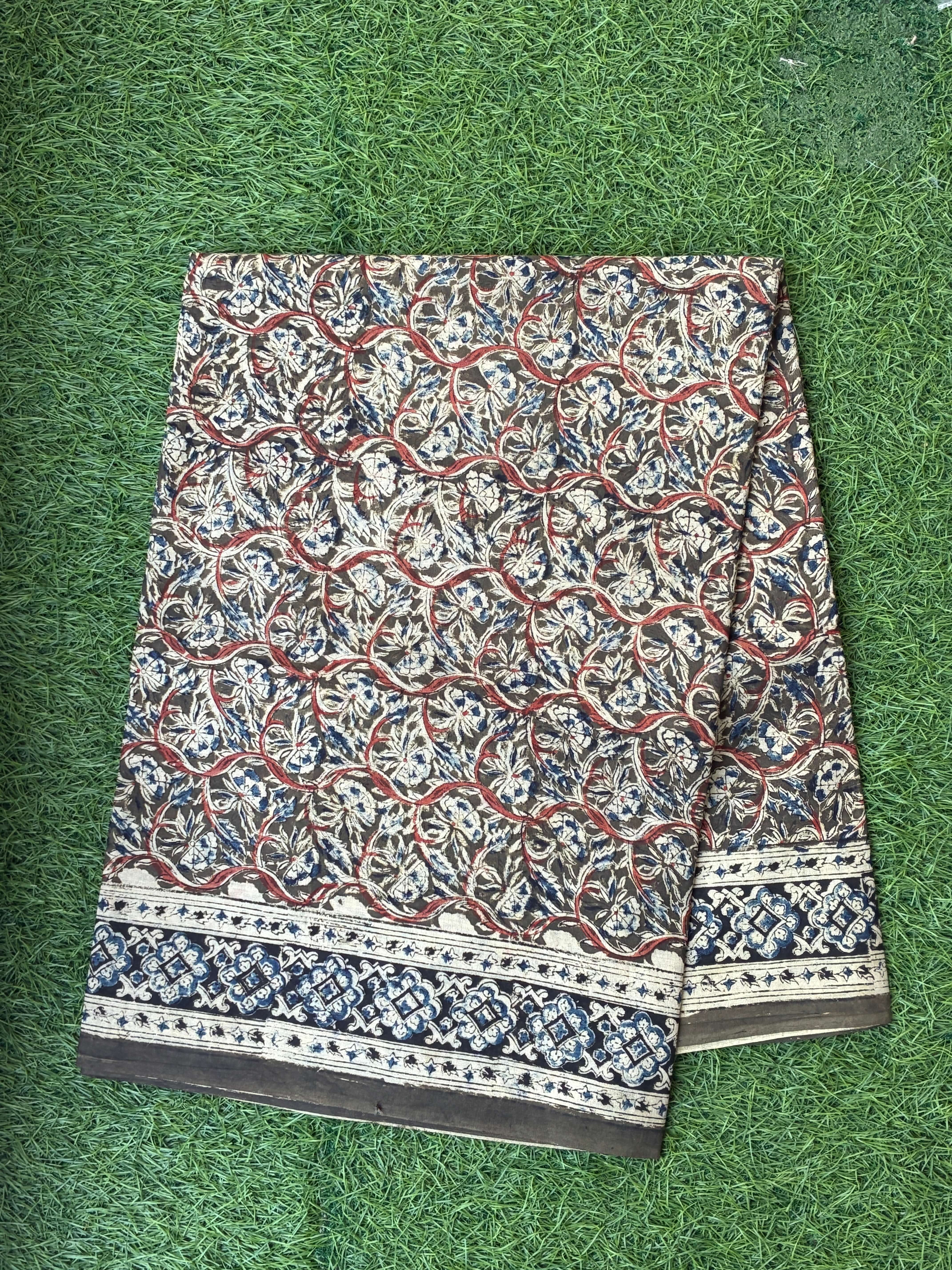 Kalamkari Cotton Handblock Printed Saree-CLRS-HPC-M027
