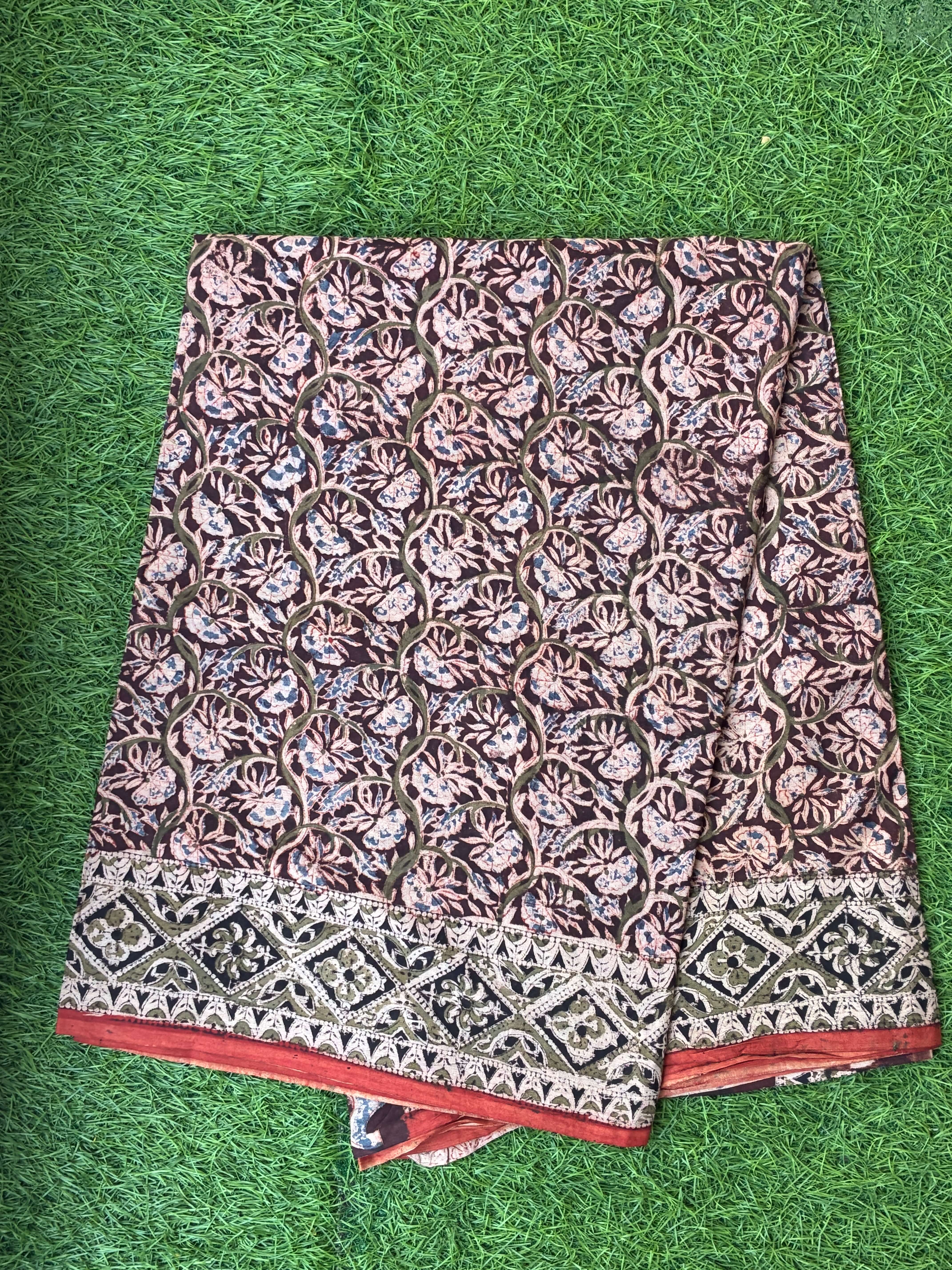 Kalamkari Cotton Handblock Printed Saree-CLRS-HPC-M029