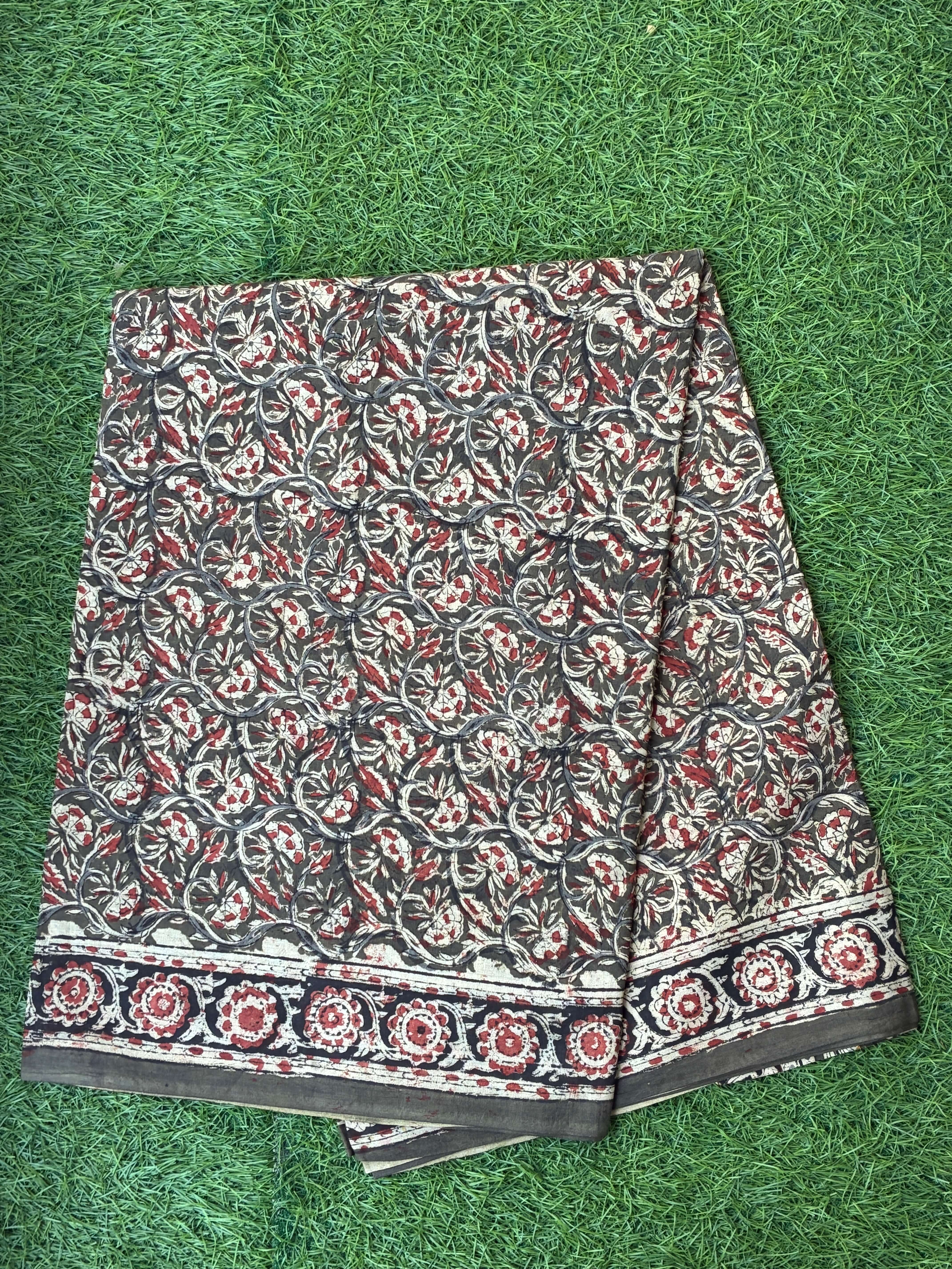 Kalamkari Cotton Handblock Printed Saree-CLRS-HPC-M032