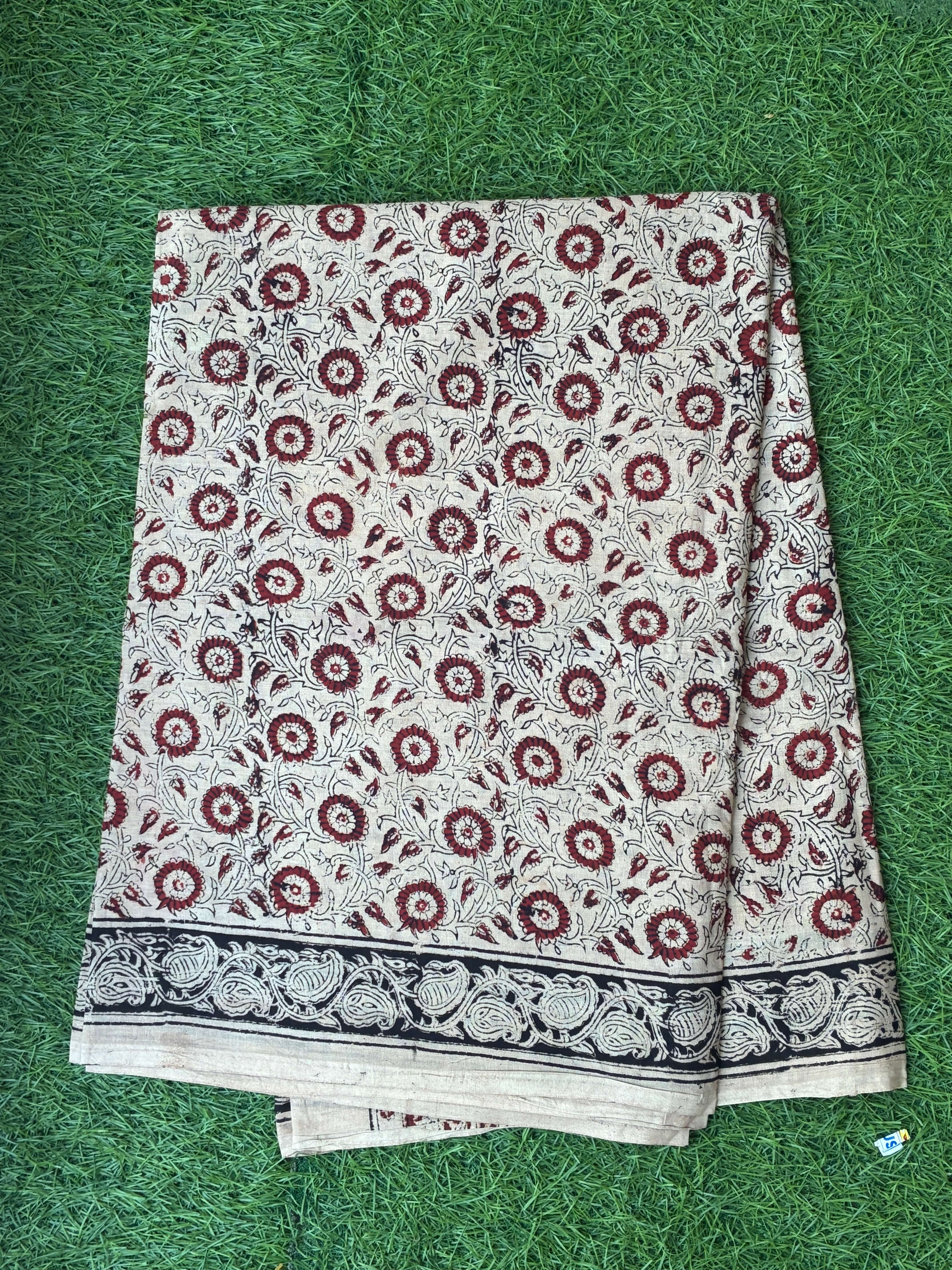 Kalamkari Cotton Handblock Printed Saree-CLRS-HPC-M033