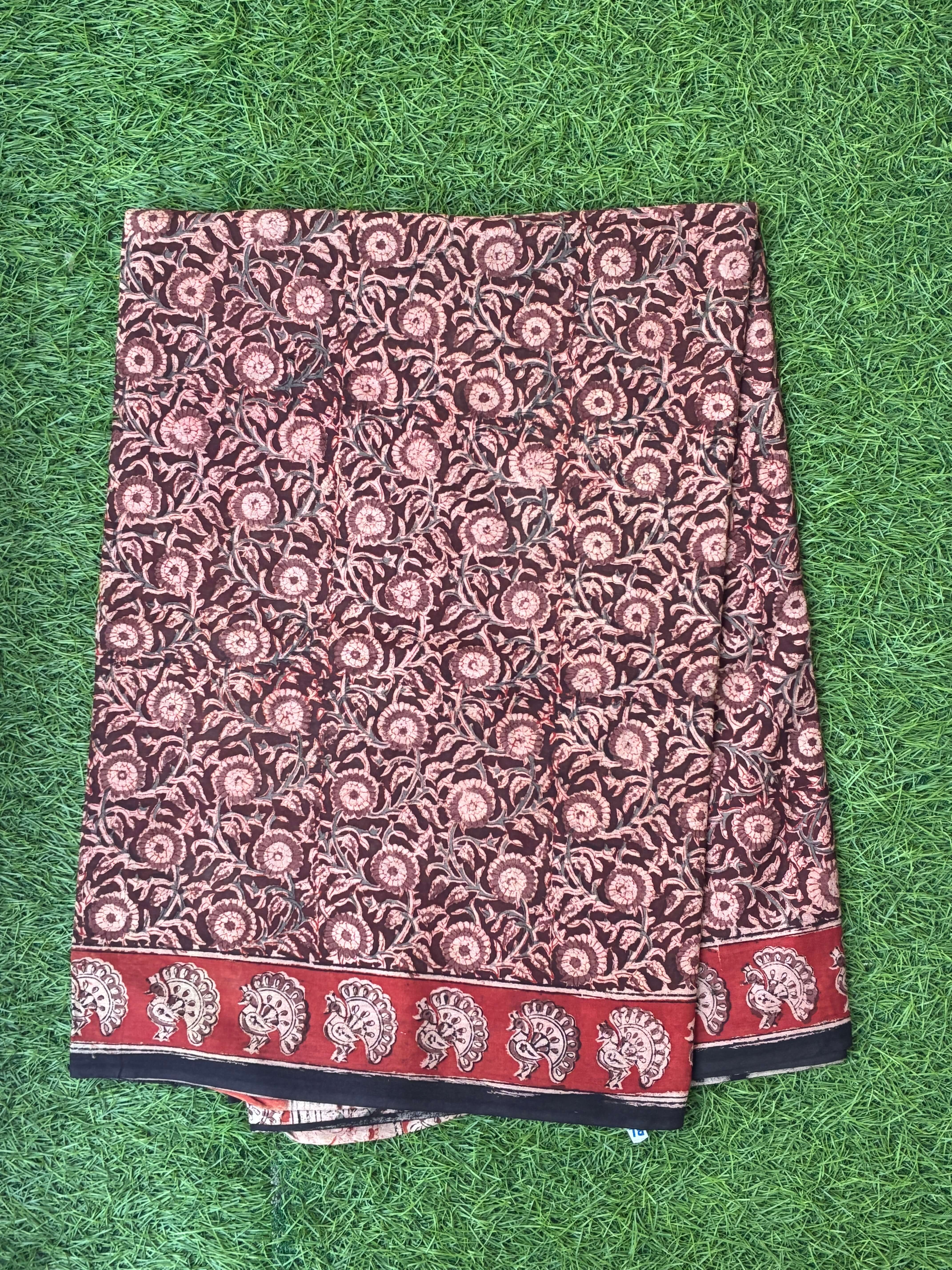 Kalamkari Cotton Handblock Printed Saree-CLRS-HPC-M034