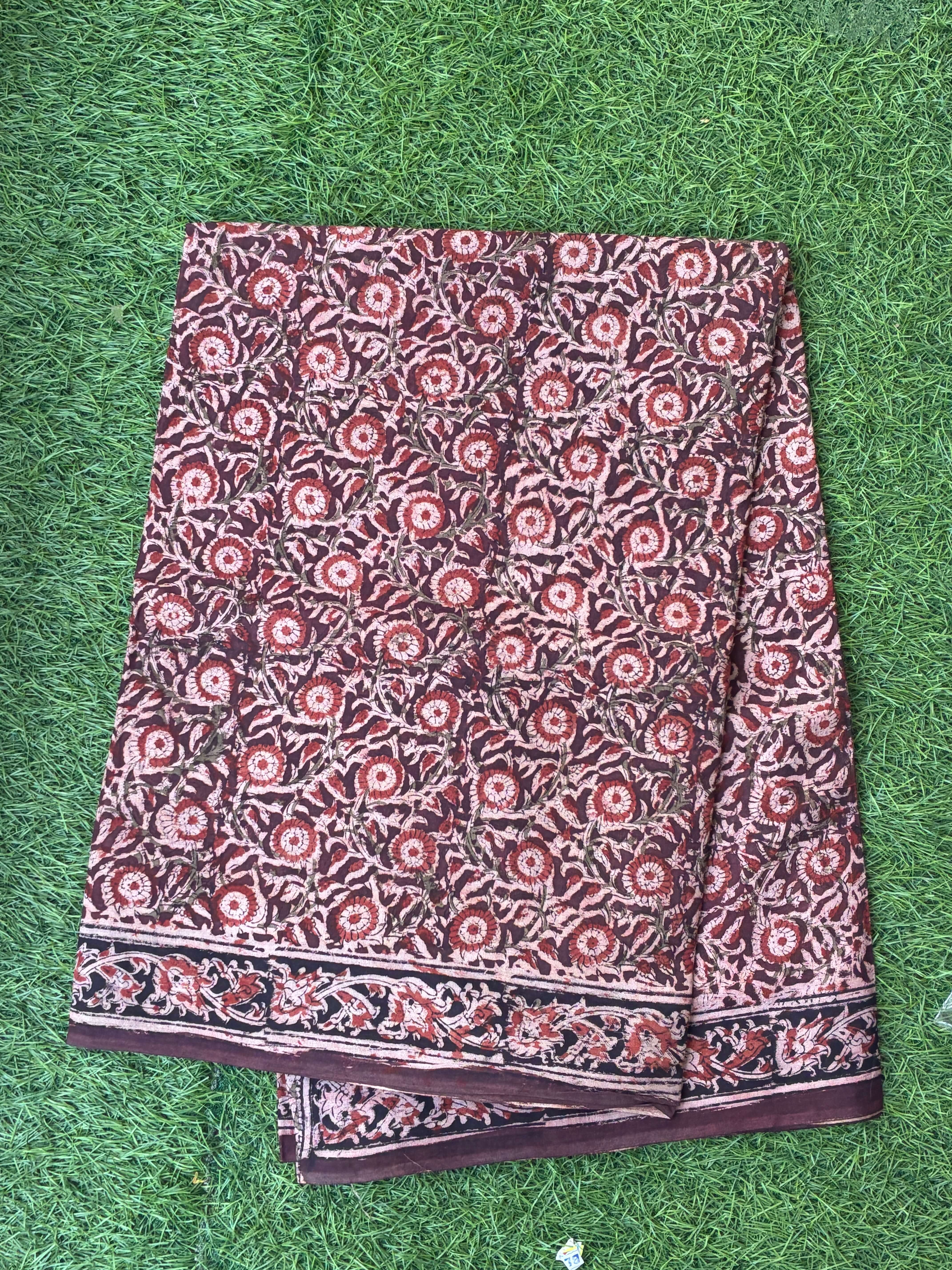 Kalamkari Cotton Handblock Printed Saree-CLRS-HPC-M036