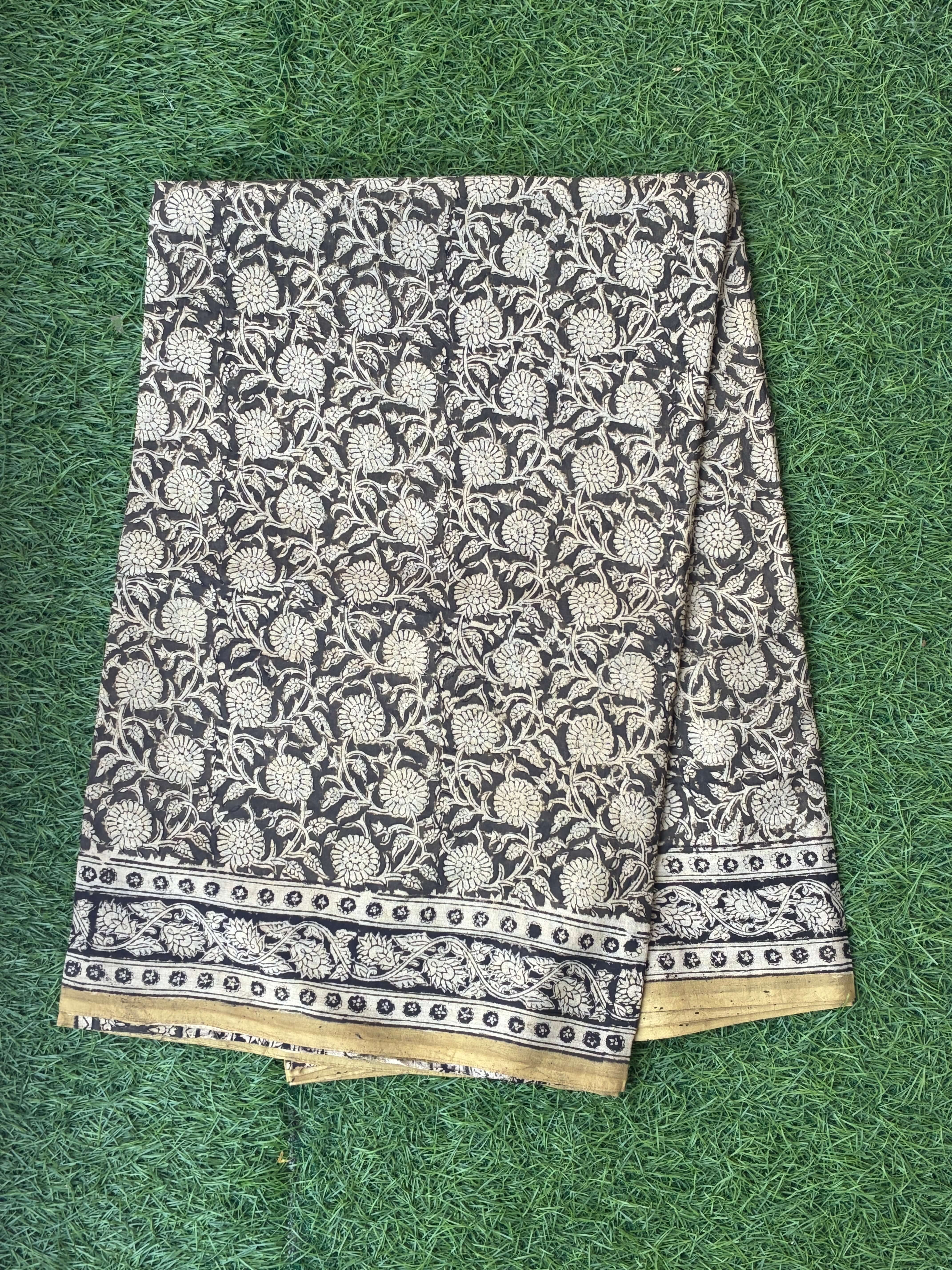 Kalamkari Cotton Handblock Printed Saree-CLRS-HPC-M037